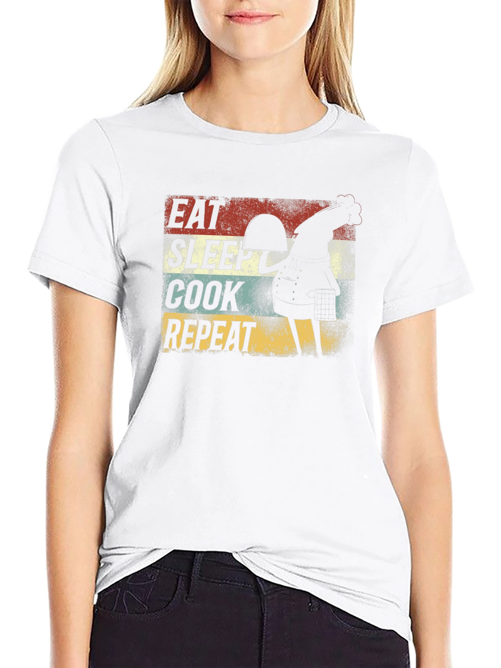 Eat Sleep Cook Repeat Rooster Graphic Tee
