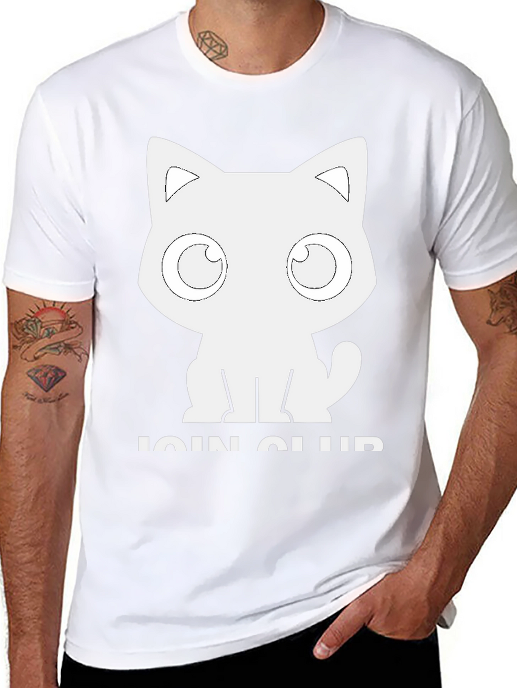 Cute Cat Club T-Shirt - Black Cotton Graphic Tee