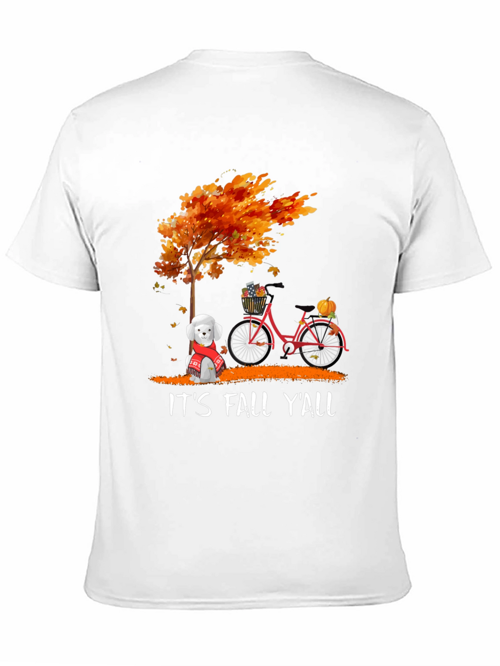 Fall Yall T-Shirt: Autumn Tree Dog & Bike Design