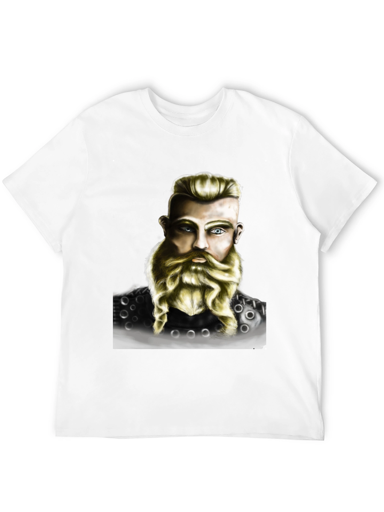 Viking Warrior Portrait Graphic T-Shirt - Black