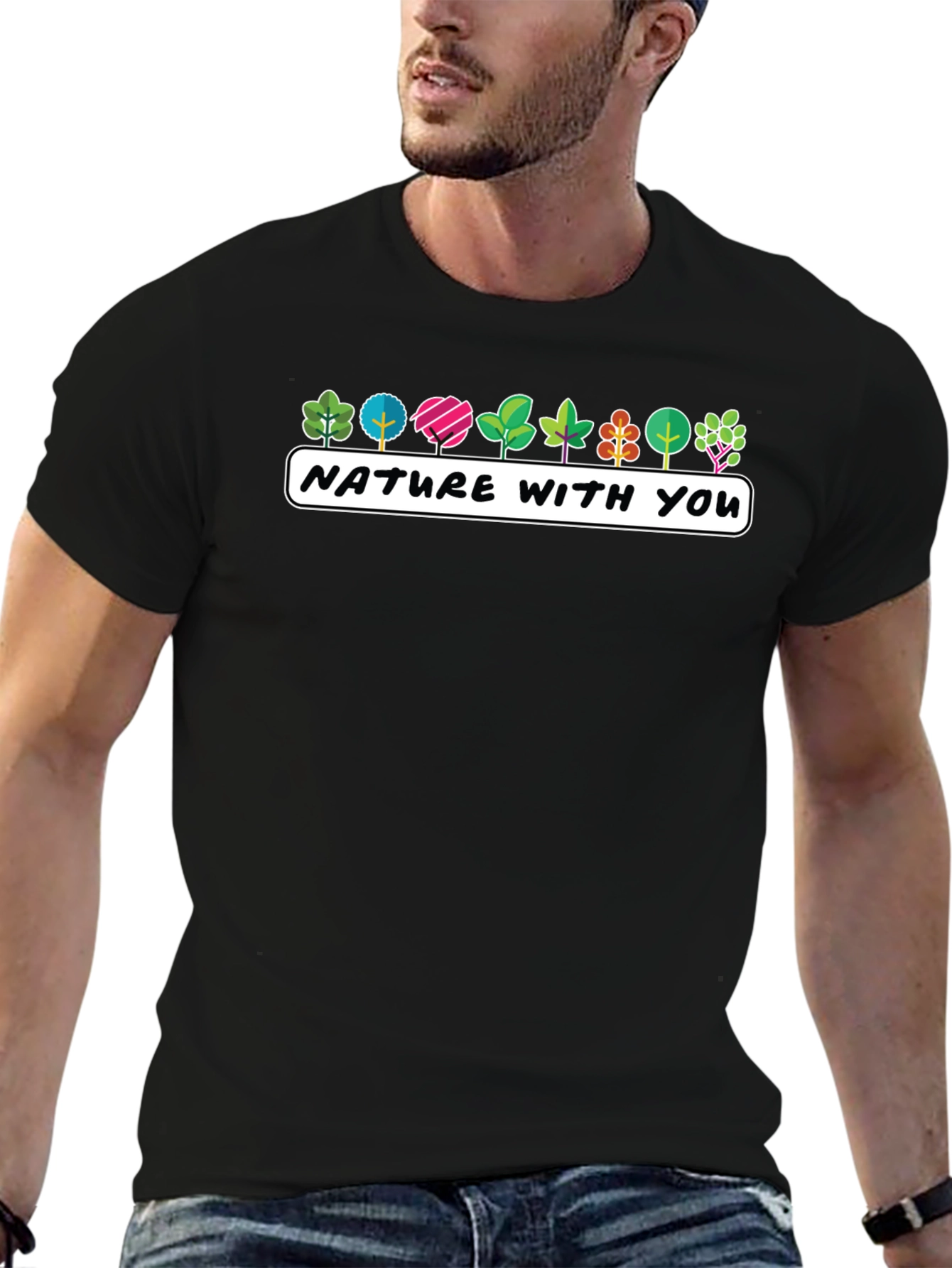 Nature With You Graphic Tee - Stylish Tree Design