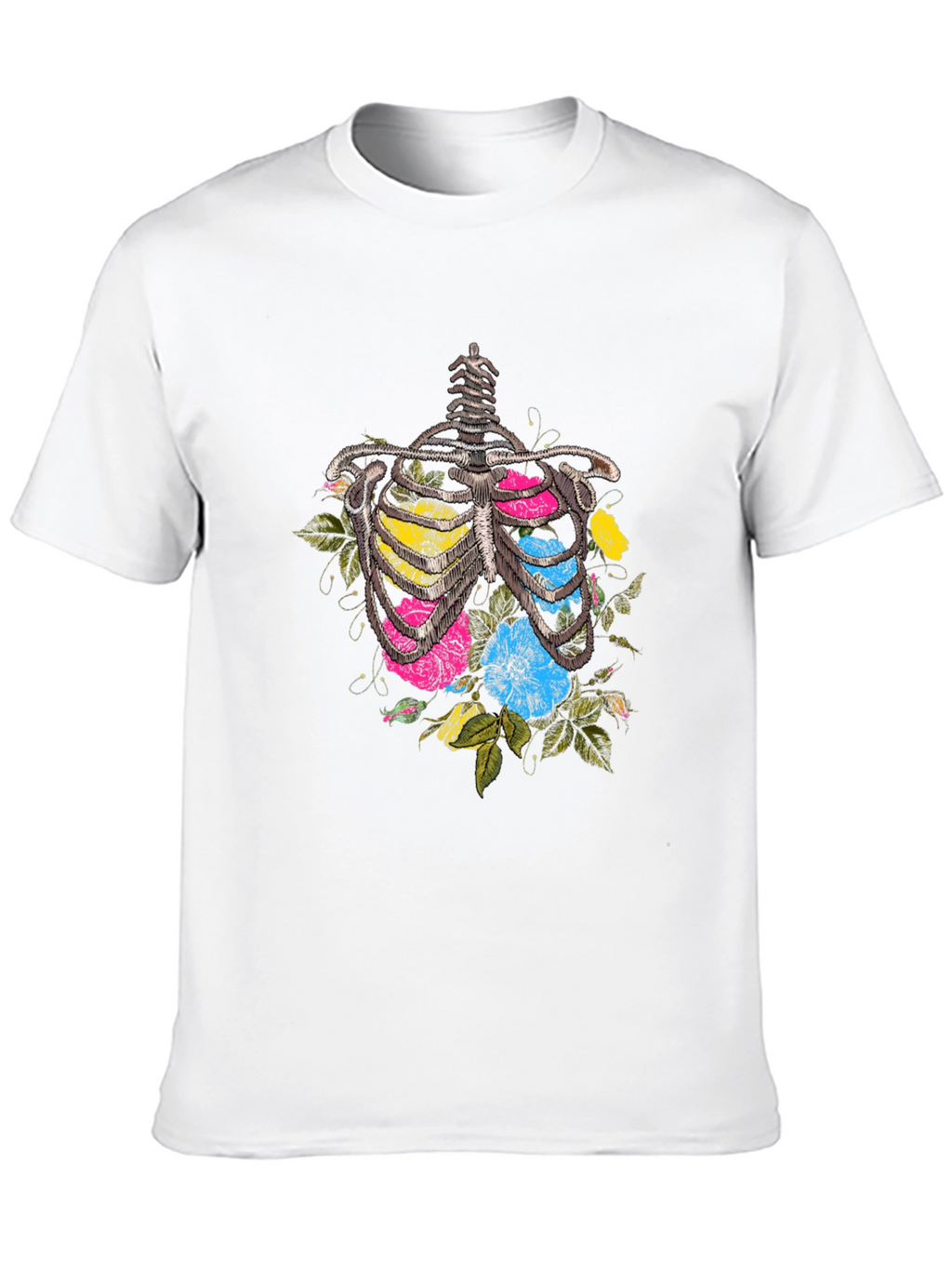 Floral Ribcage Graphic T-Shirt - Unique Anatomy Tee