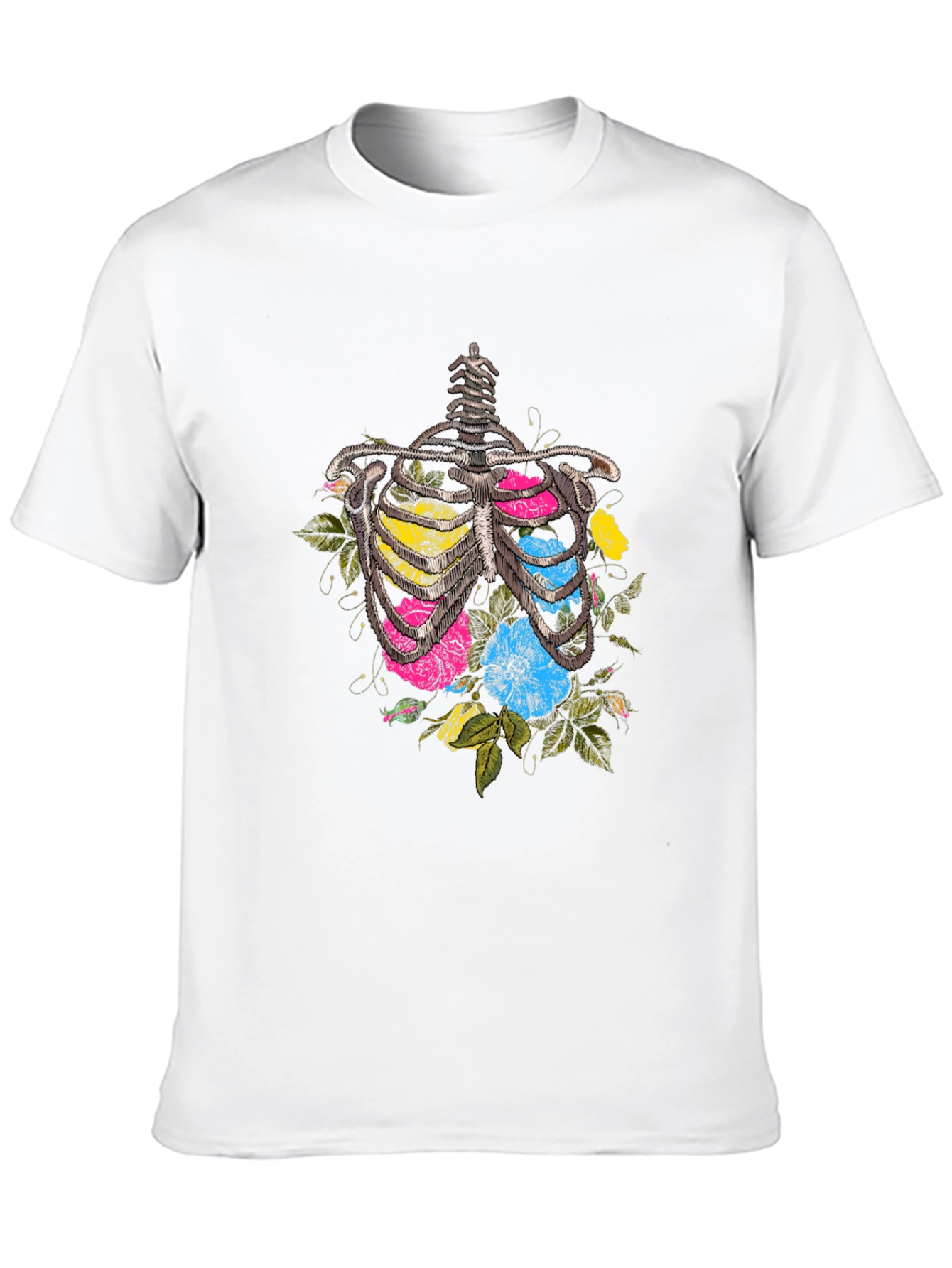 Floral Ribcage Graphic T-Shirt - Unique Anatomy Tee