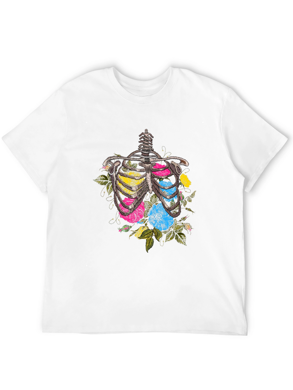 Floral Ribcage Graphic T-Shirt - Unique Anatomy Tee