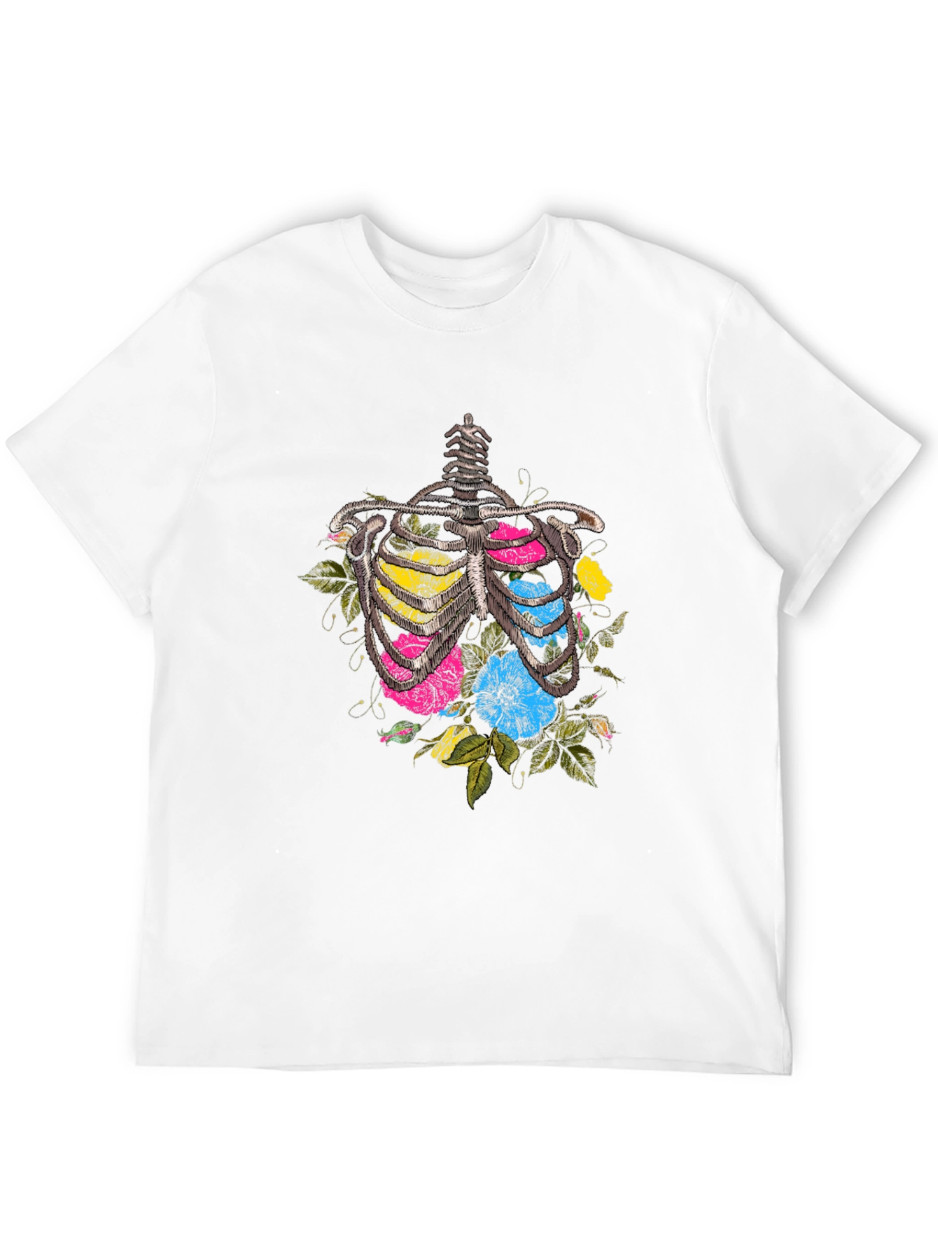 Floral Ribcage Graphic T-Shirt - Unique Anatomy Tee
