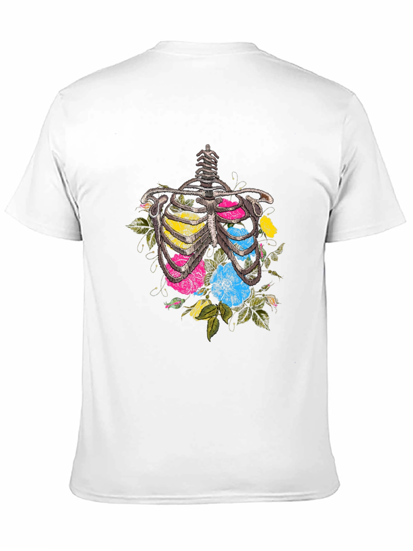 Floral Ribcage Graphic T-Shirt - Unique Anatomy Tee