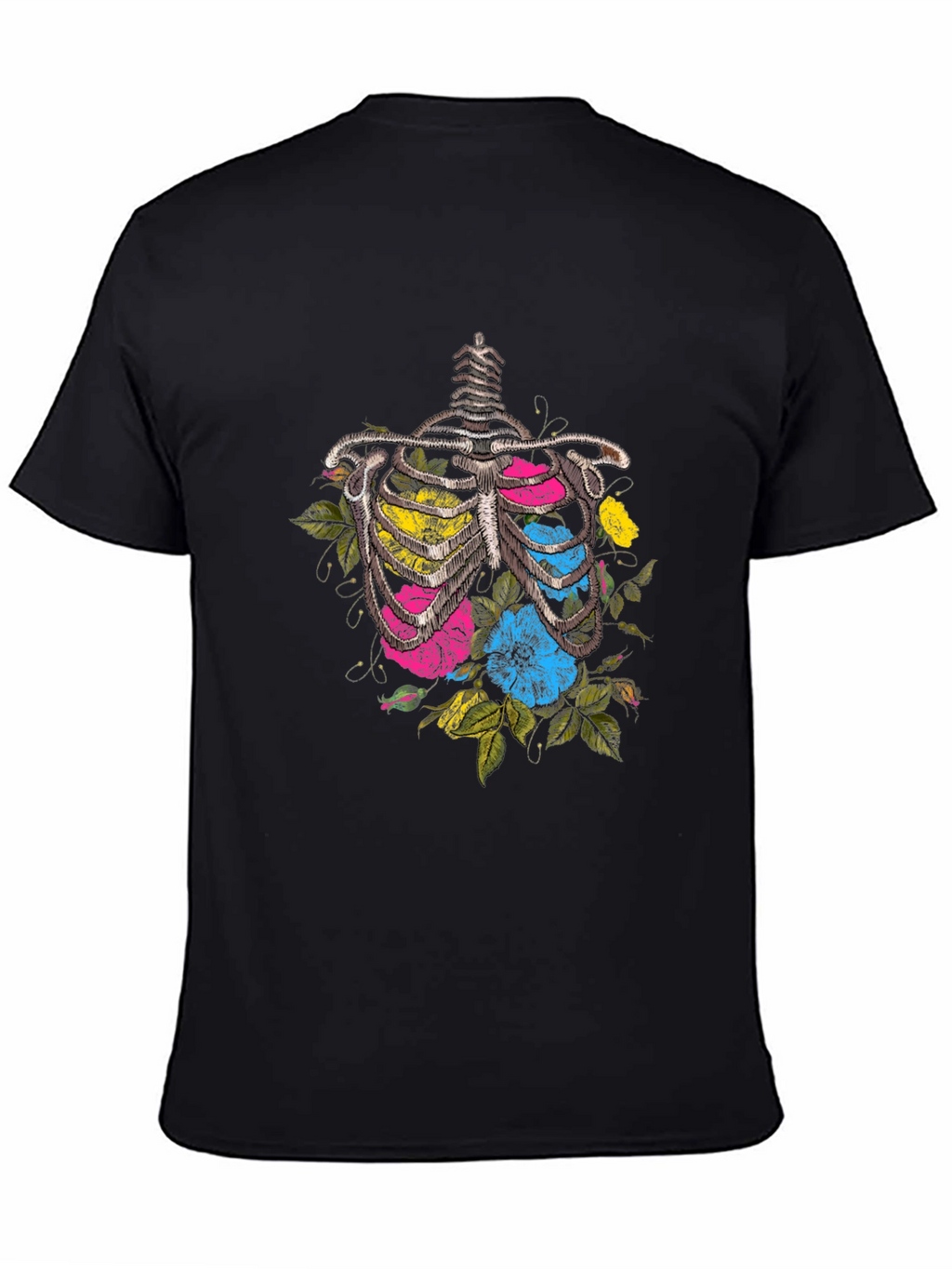 Floral Ribcage Graphic T-Shirt - Unique Anatomy Tee