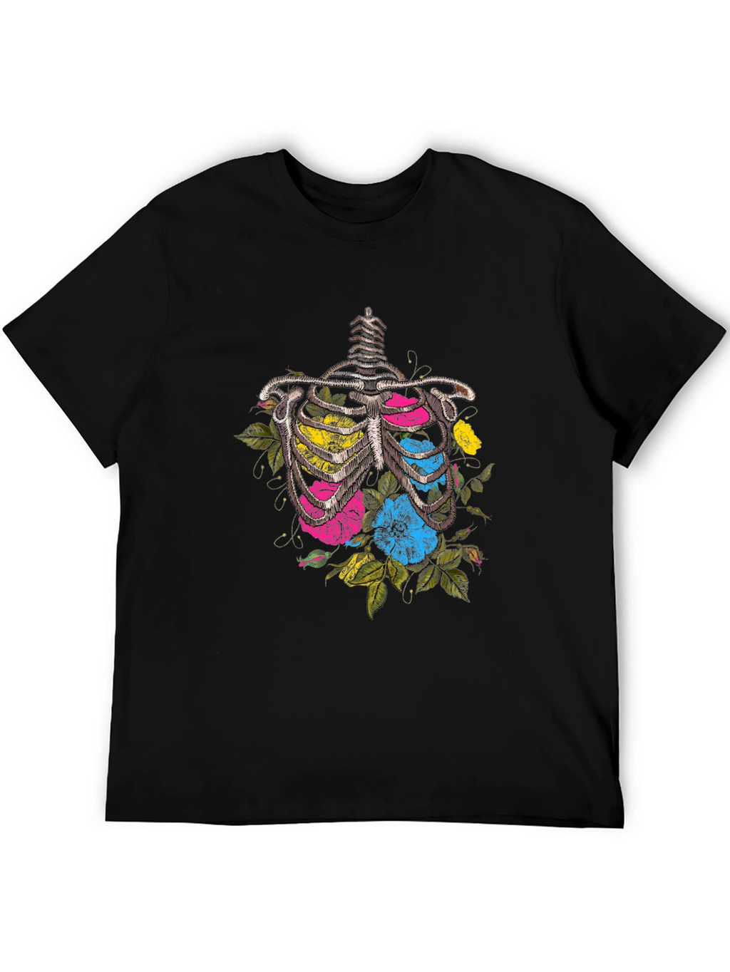 Floral Ribcage Graphic T-Shirt - Unique Anatomy Tee