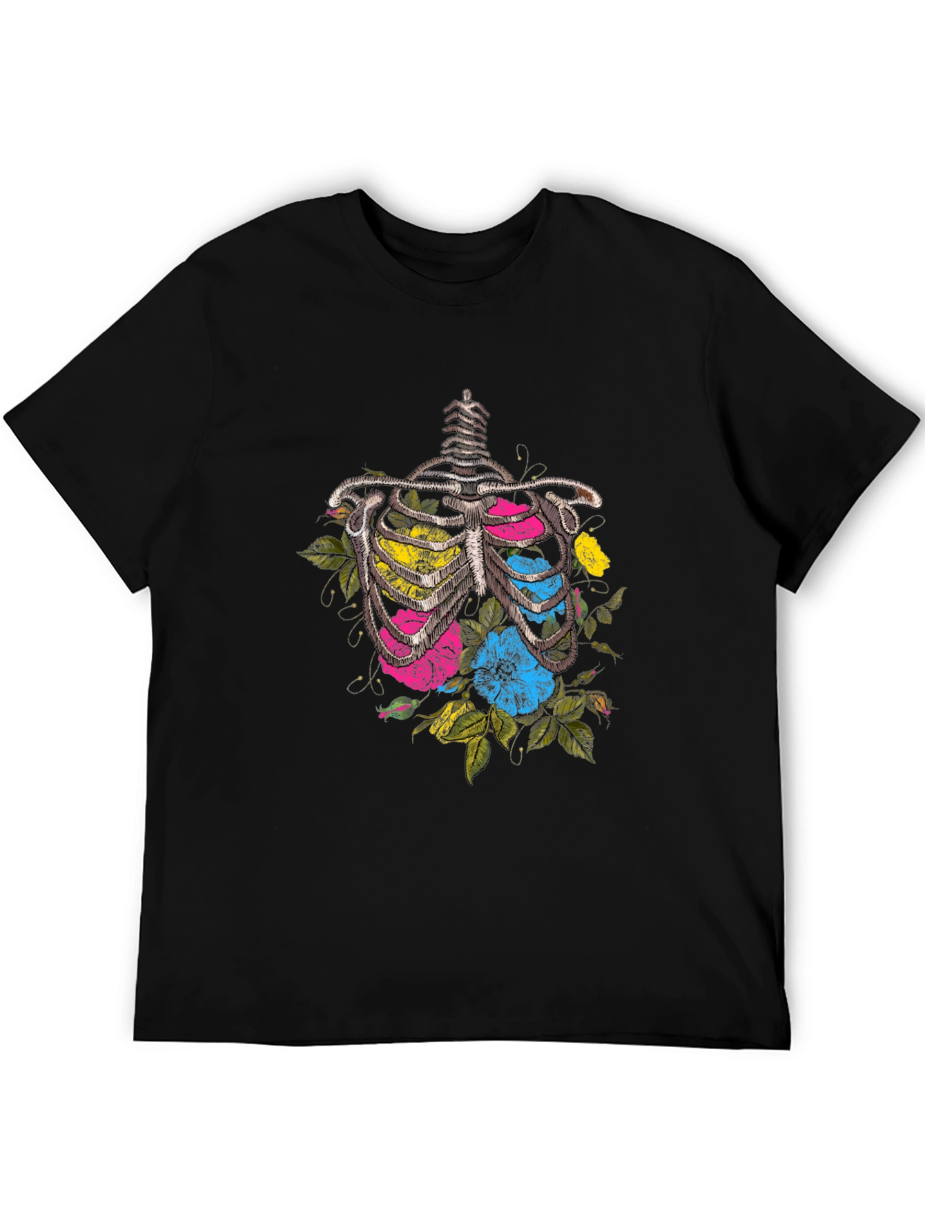 Floral Ribcage Graphic T-Shirt - Unique Anatomy Tee