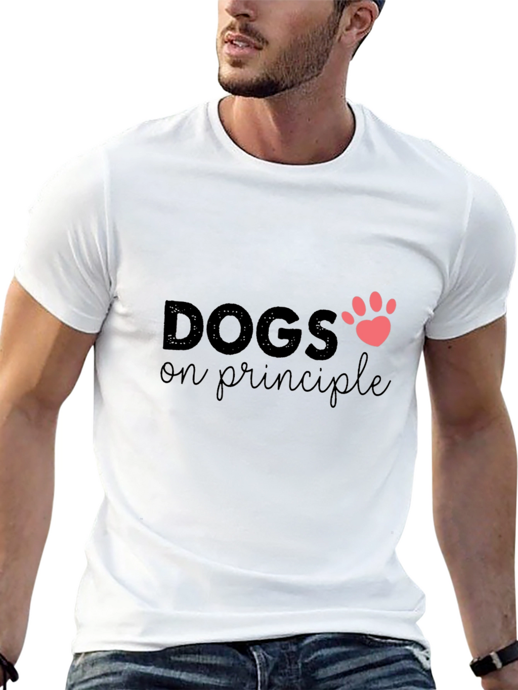 Dogs on Principle T-Shirt - Paw Print Design