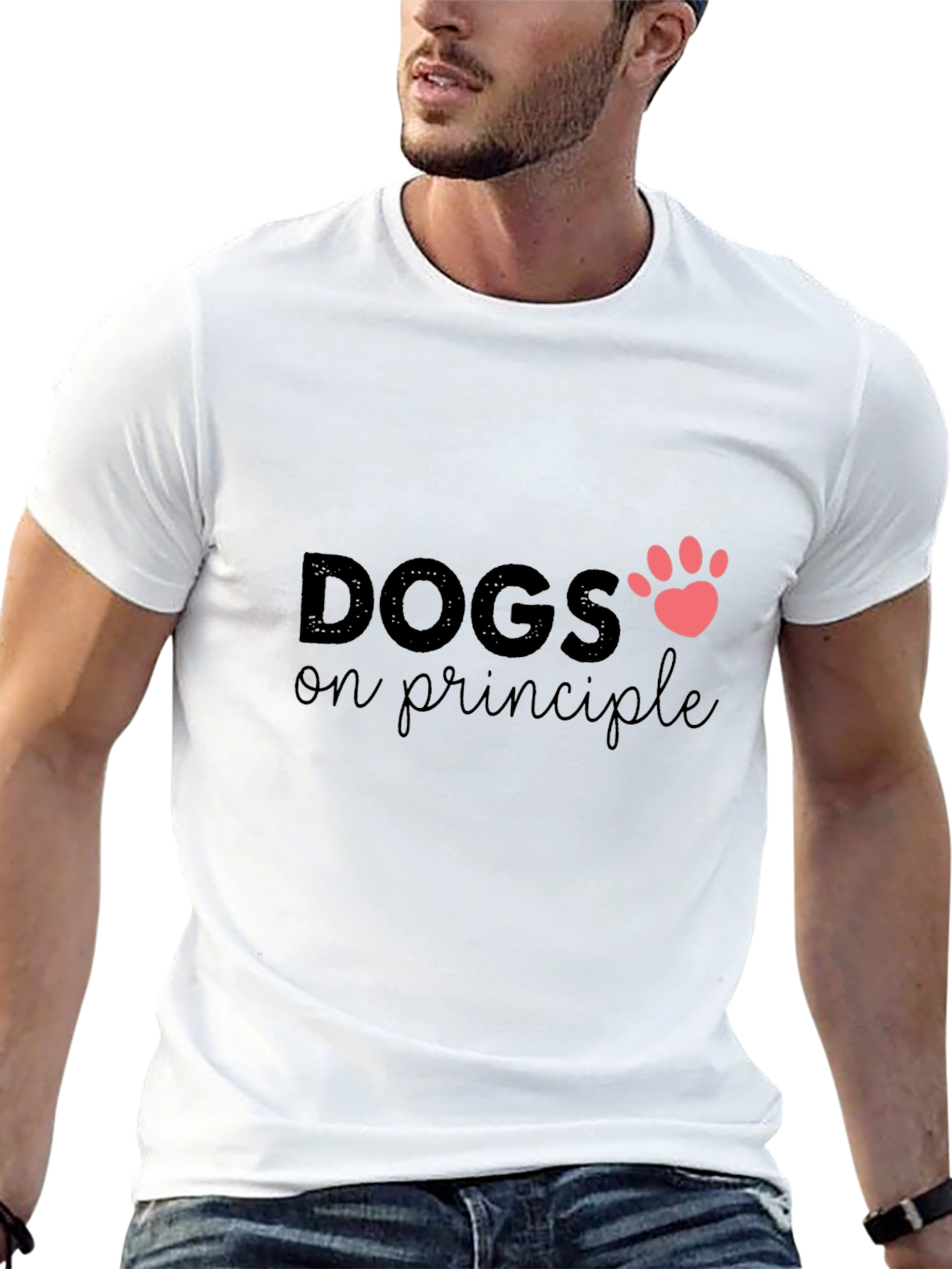 Dogs on Principle T-Shirt - Paw Print Design