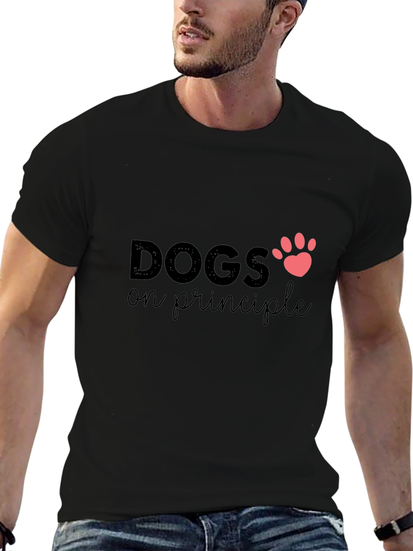 Dogs on Principle T-Shirt - Paw Print Design
