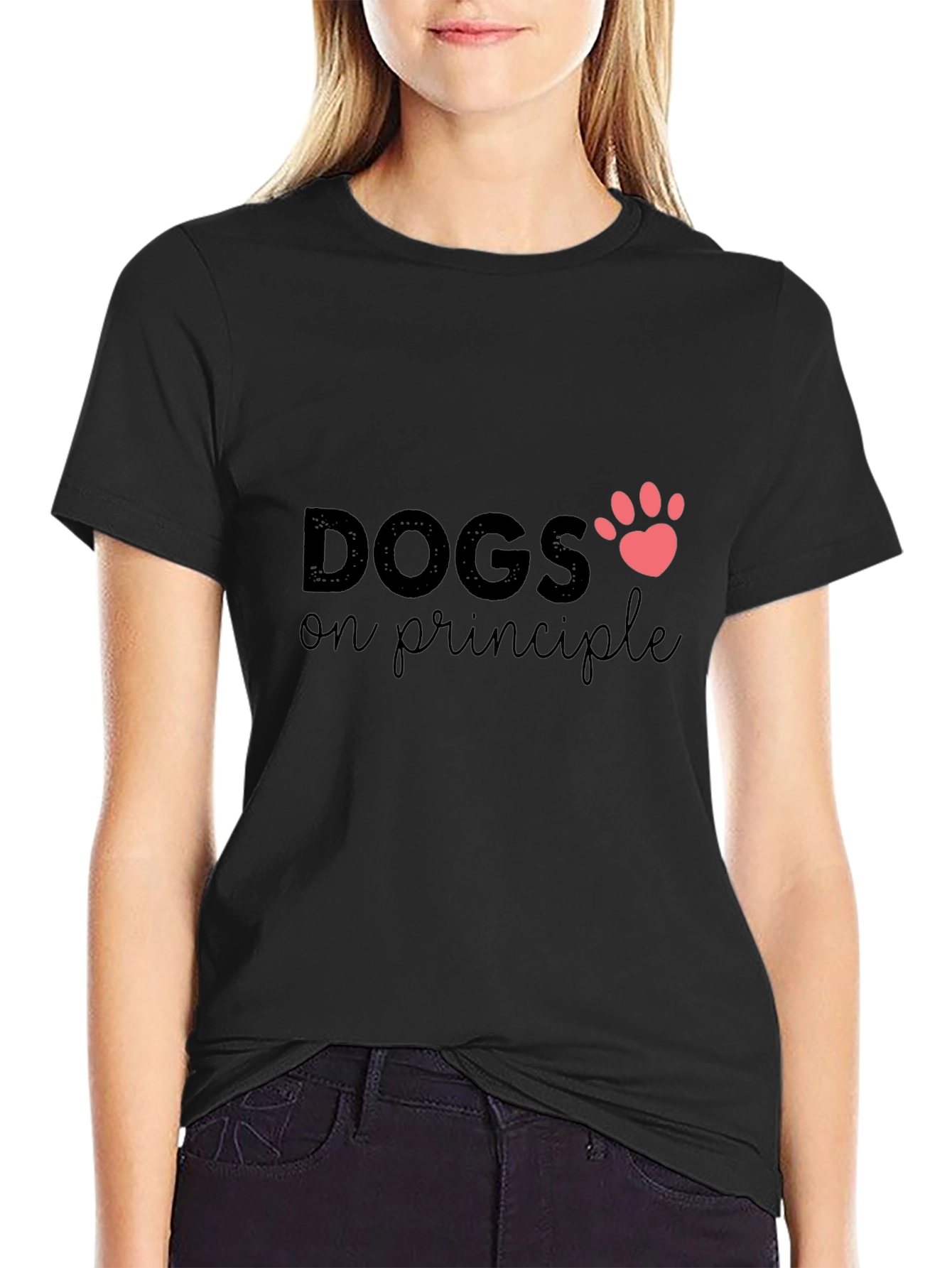 Dogs on Principle T-Shirt - Paw Print Design