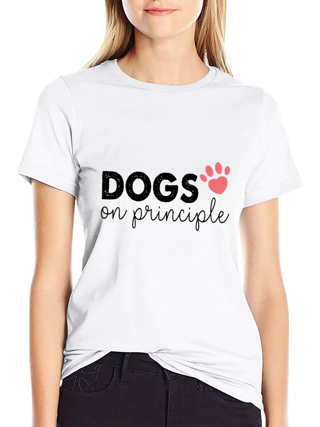 Dogs on Principle T-Shirt - Paw Print Design