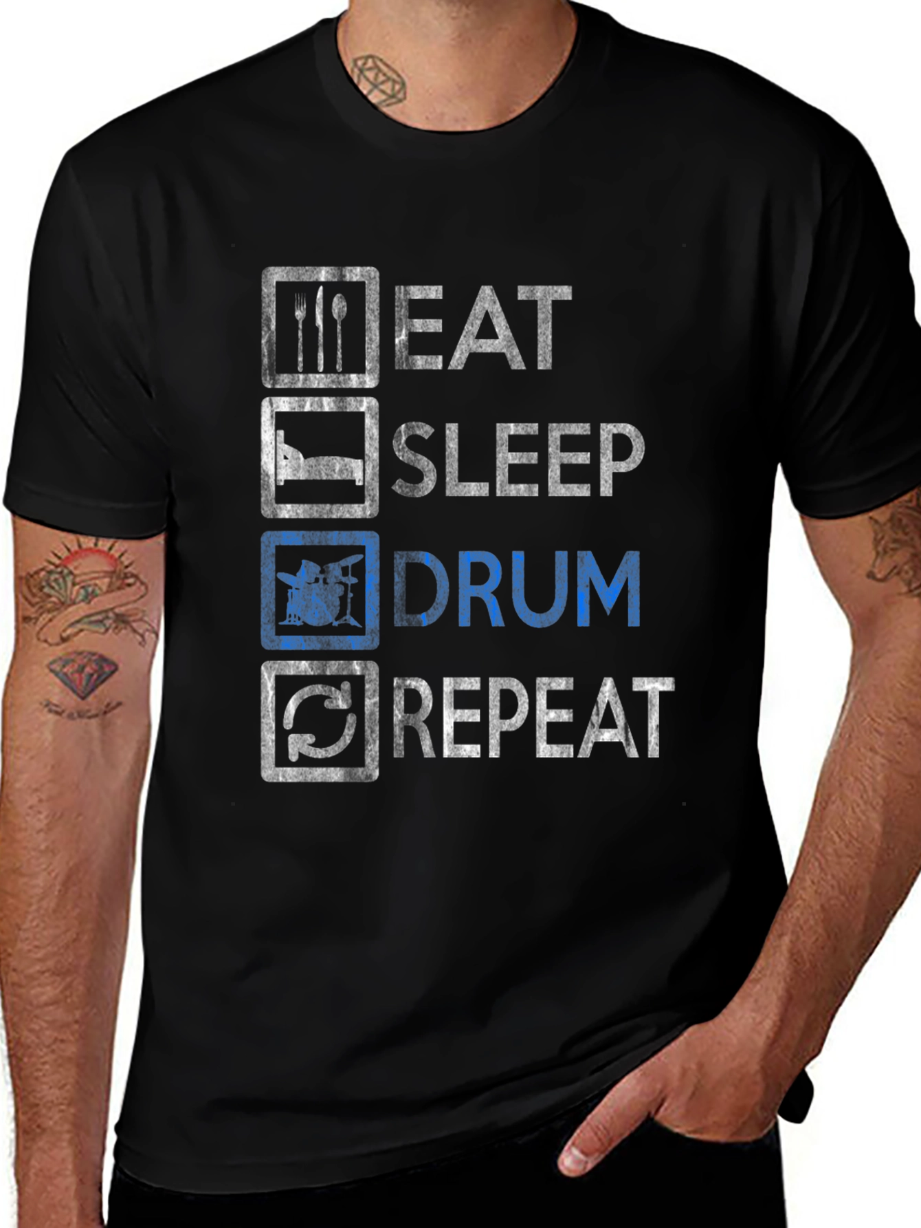 Eat Sleep Drum Repeat Graphic Tee