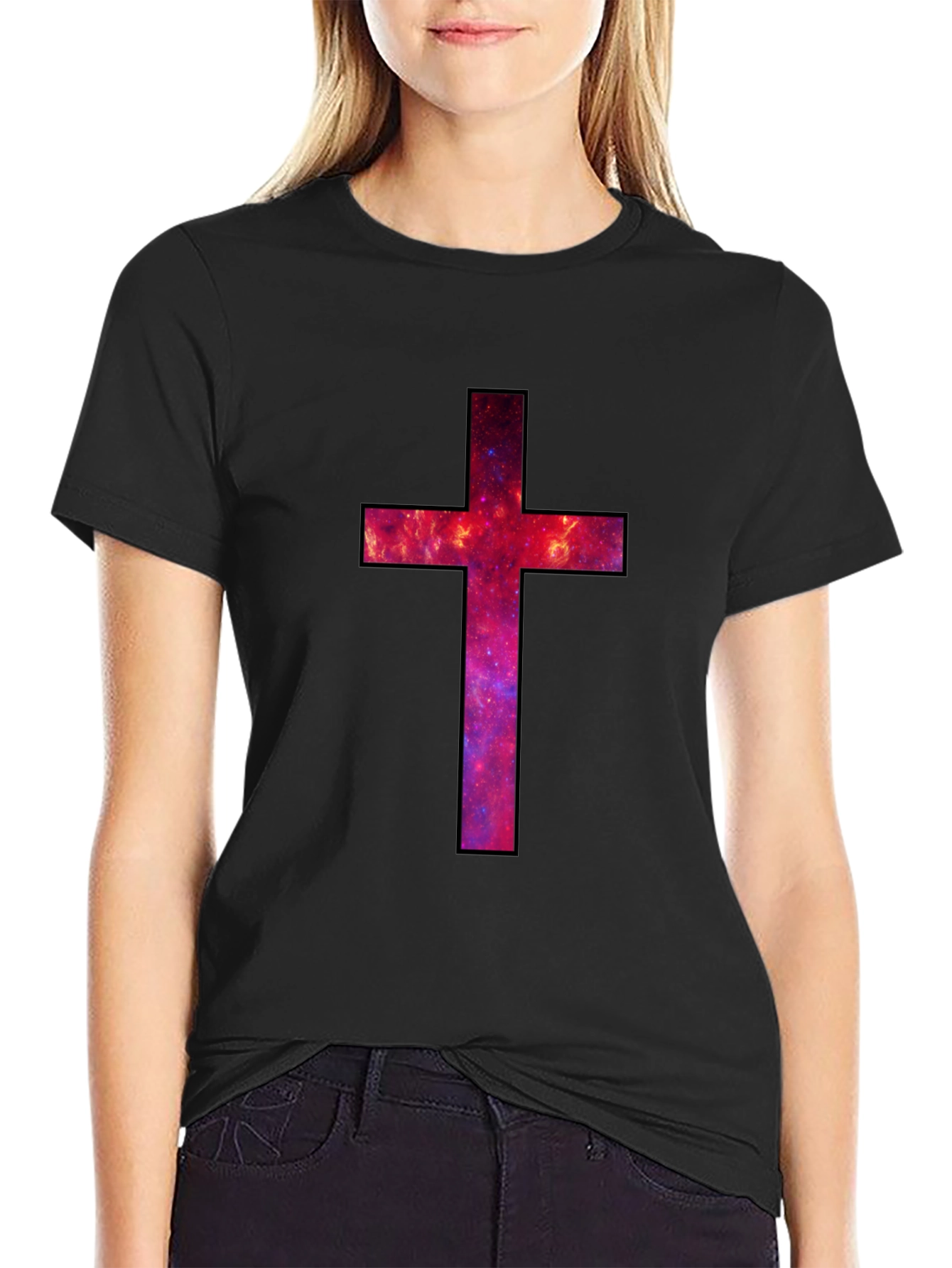Galaxy Cross Graphic Tee - Black T-Shirt
