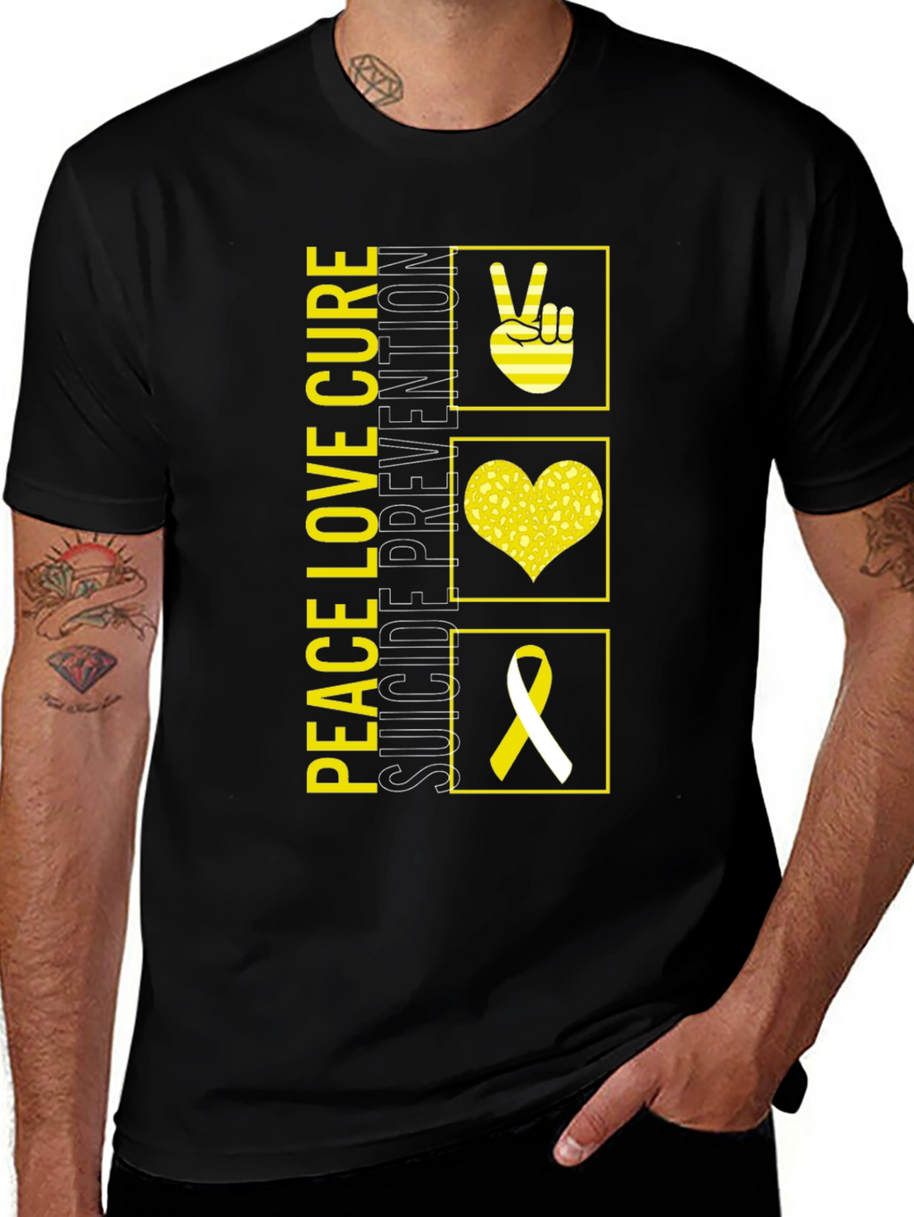 Peace Love Cure Suicide Prevention Awareness T-Shirt