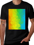 Rainbow Brushstroke Graphic Tee - Mens Black T-Shirt