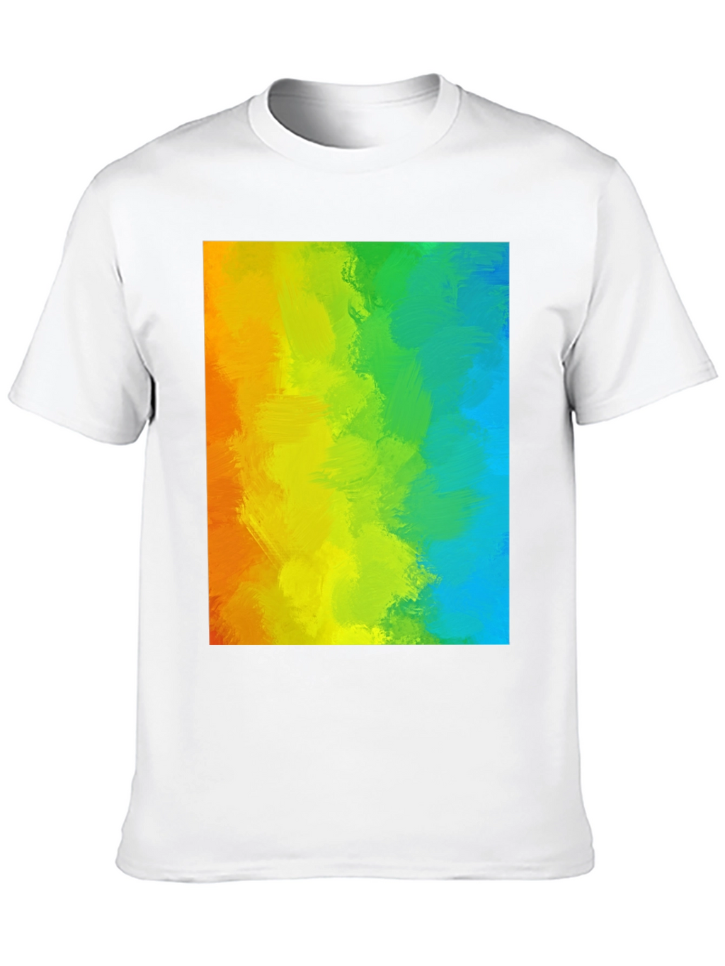 Rainbow Brushstroke Graphic Tee - Mens Black T-Shirt