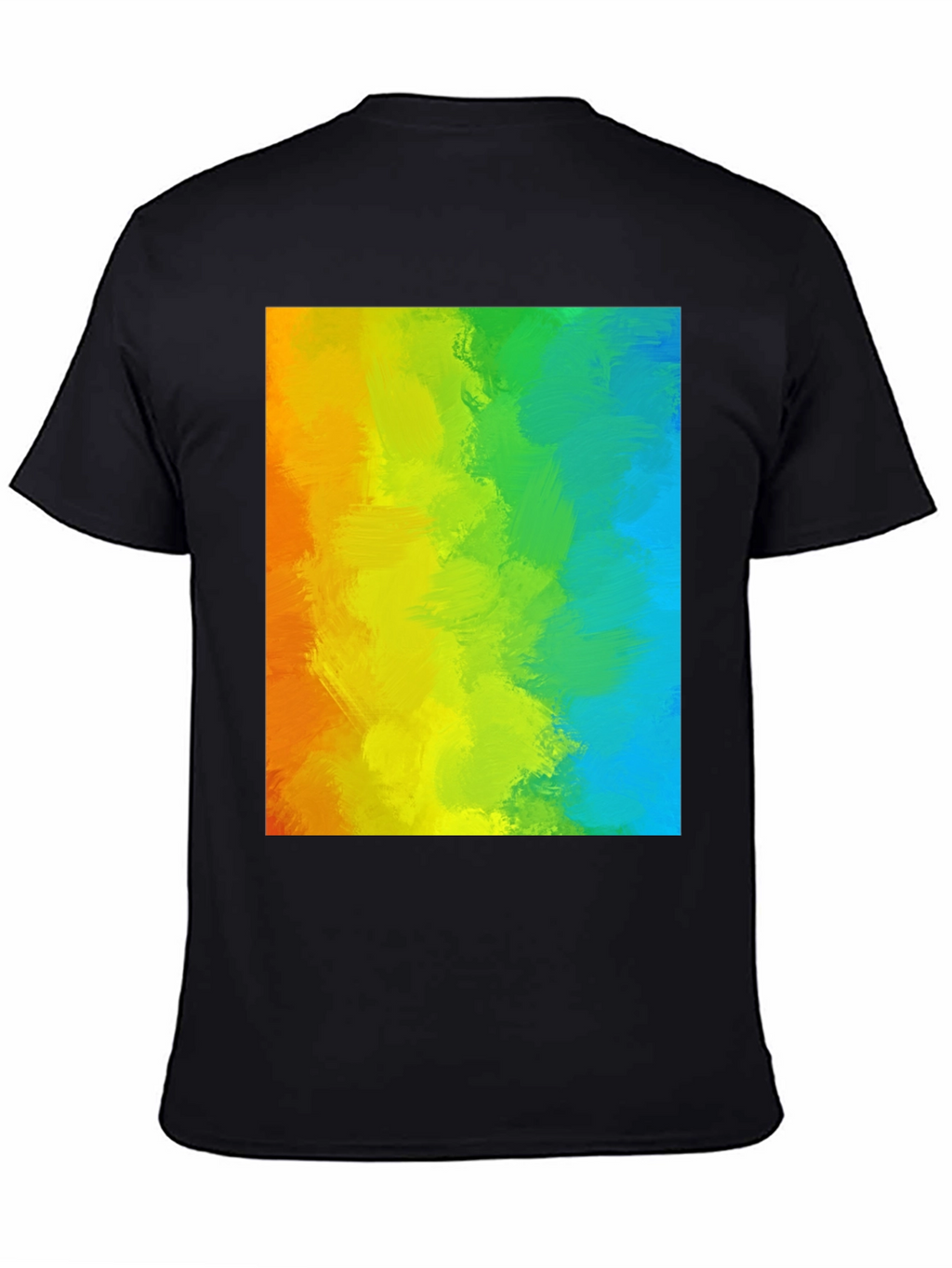 Rainbow Brushstroke Graphic Tee - Mens Black T-Shirt