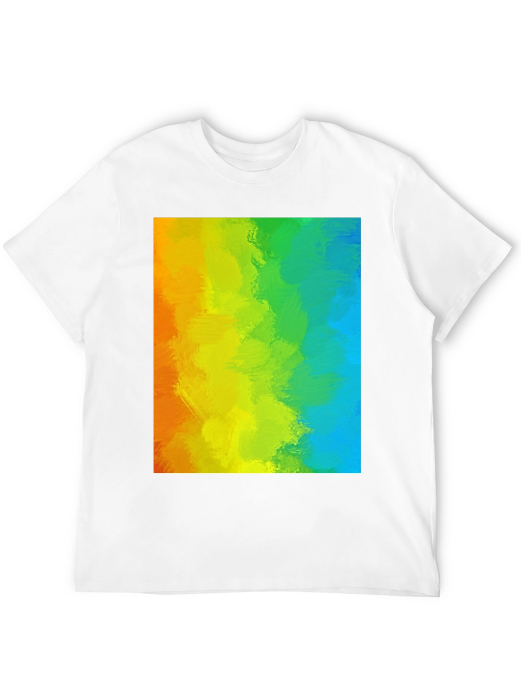 Rainbow Brushstroke Graphic Tee - Mens Black T-Shirt
