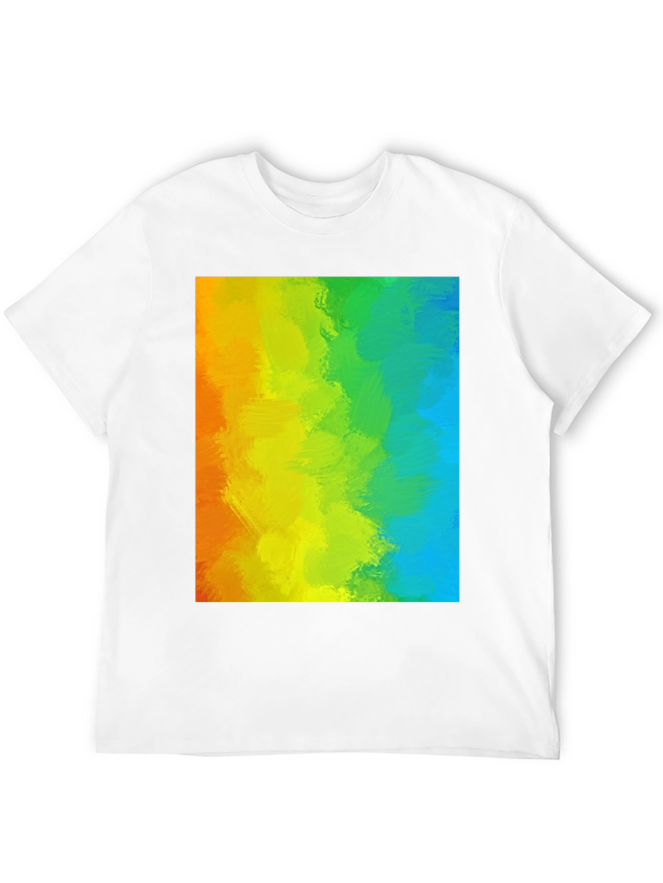 Rainbow Brushstroke Graphic Tee - Mens Black T-Shirt