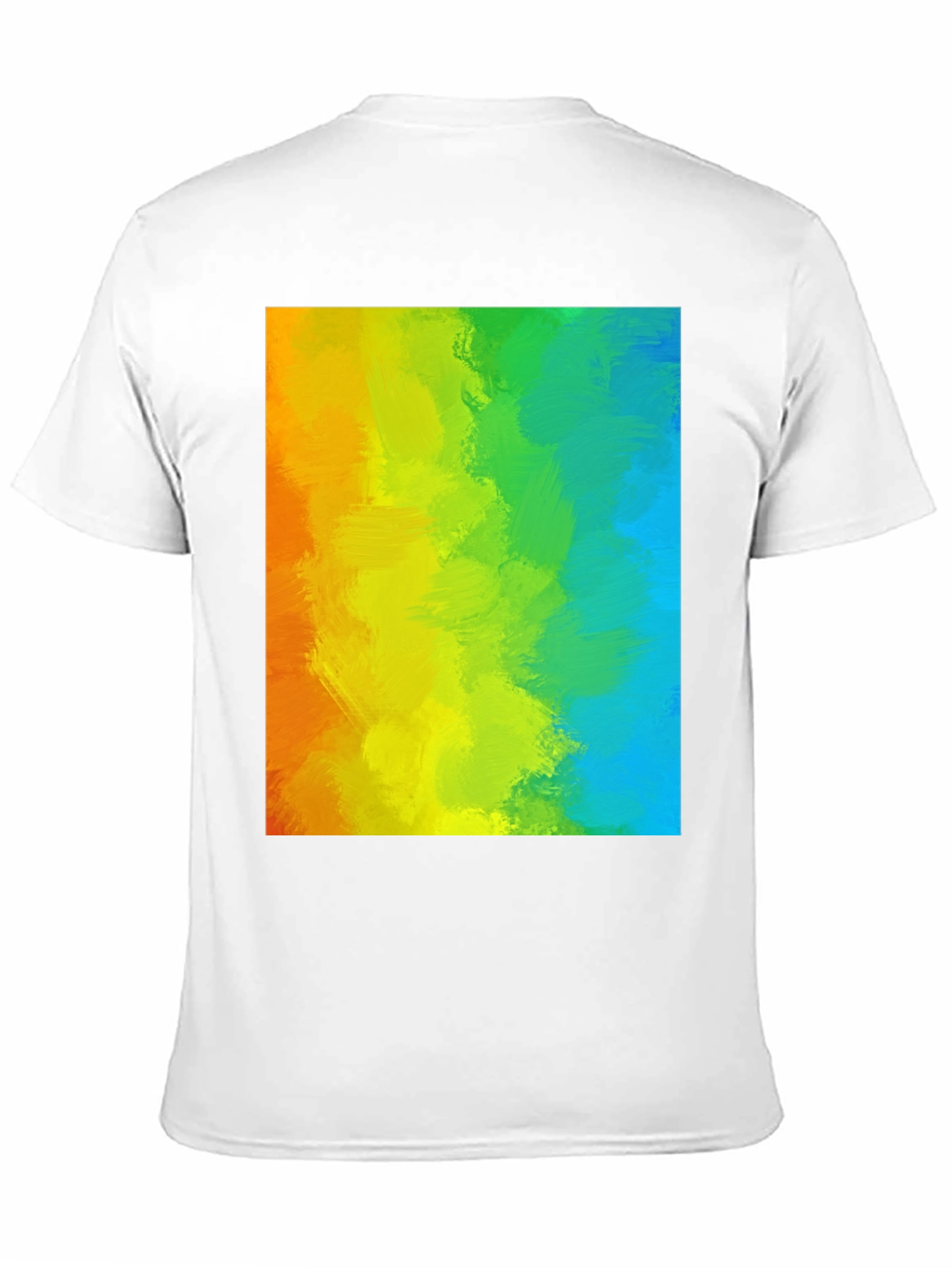 Rainbow Brushstroke Graphic Tee - Mens Black T-Shirt