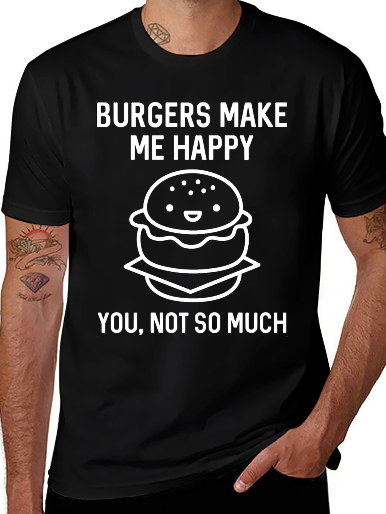 Burgers Make Me Happy Graphic T-Shirt