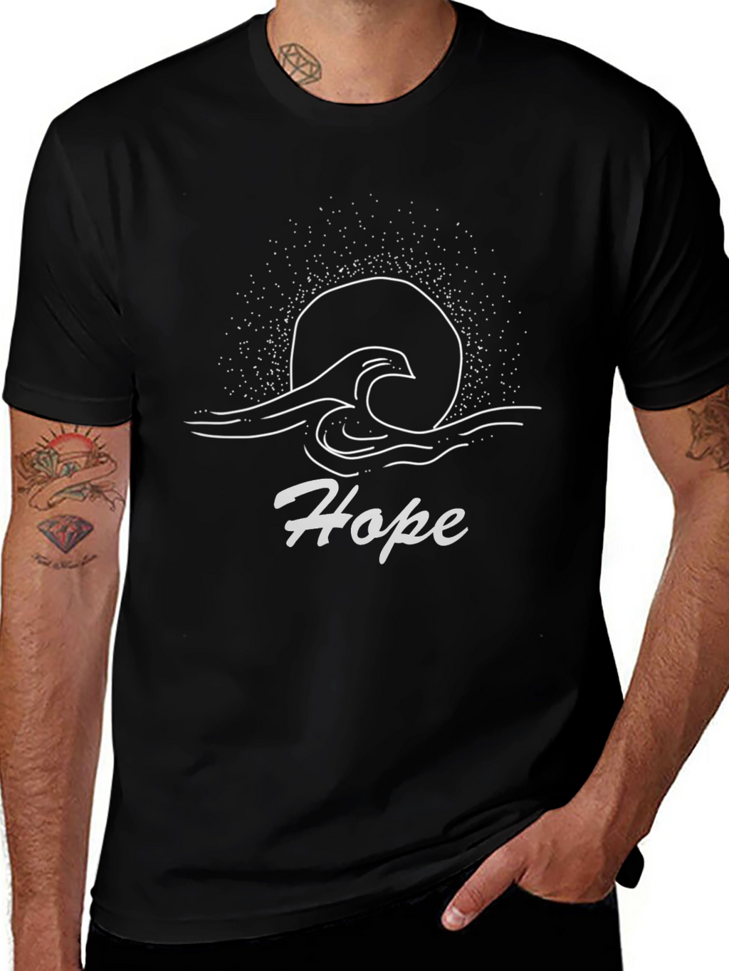 Hope Graphic Tee - Black Cotton T-Shirt