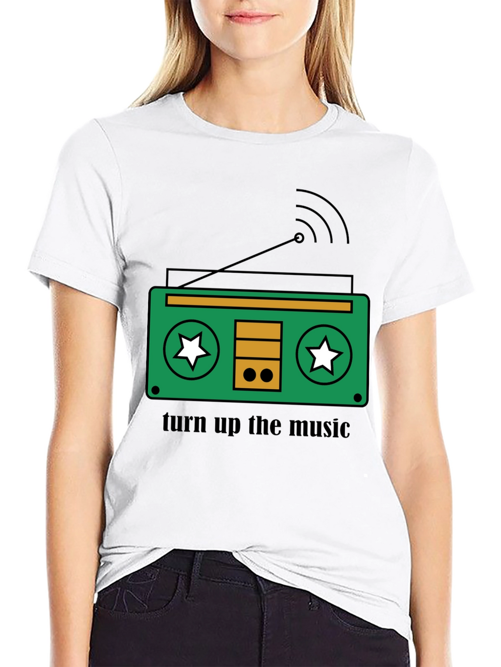 Retro Radio T-Shirt - Turn Up The Music!