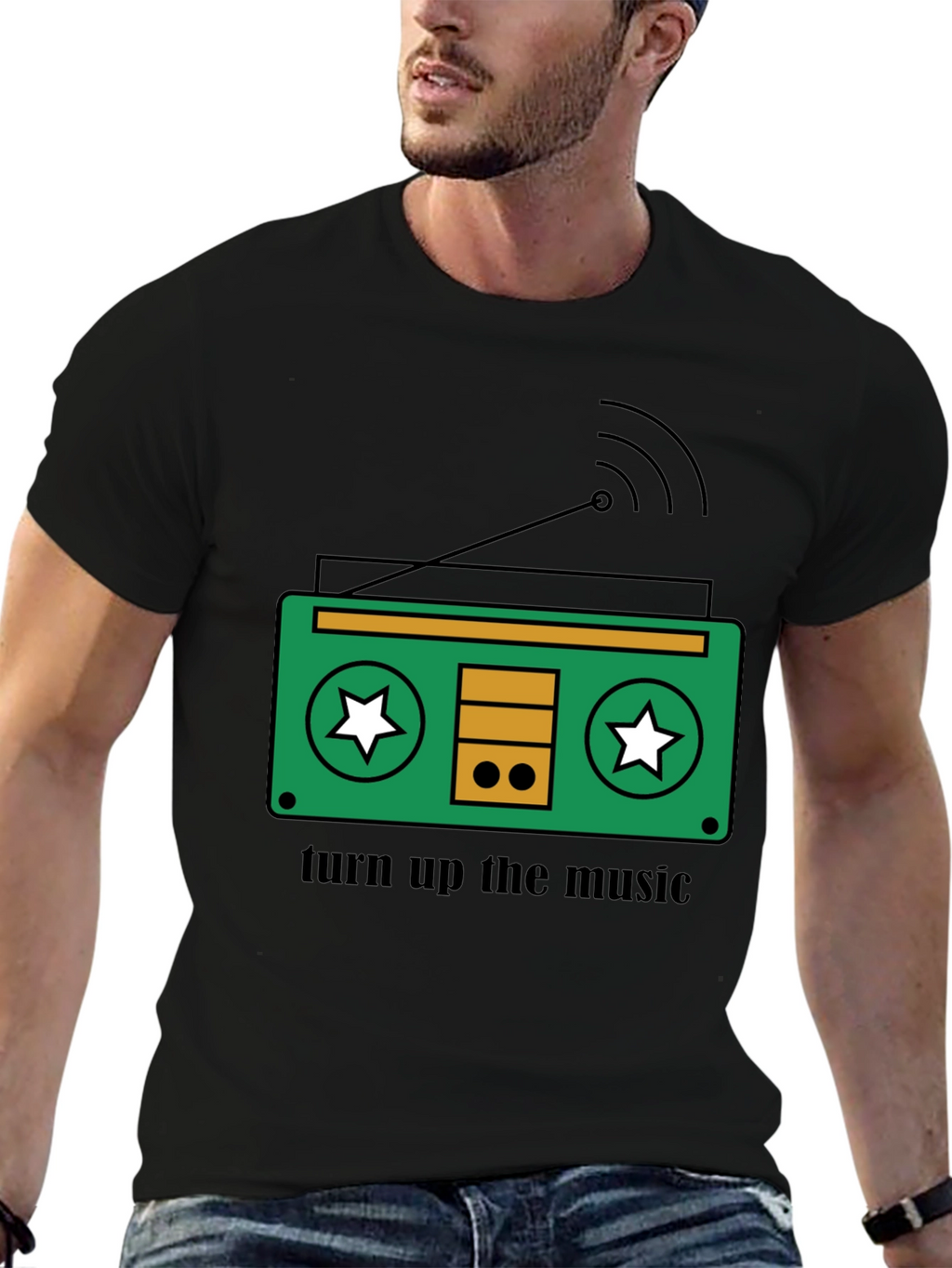 Retro Radio T-Shirt - Turn Up The Music!