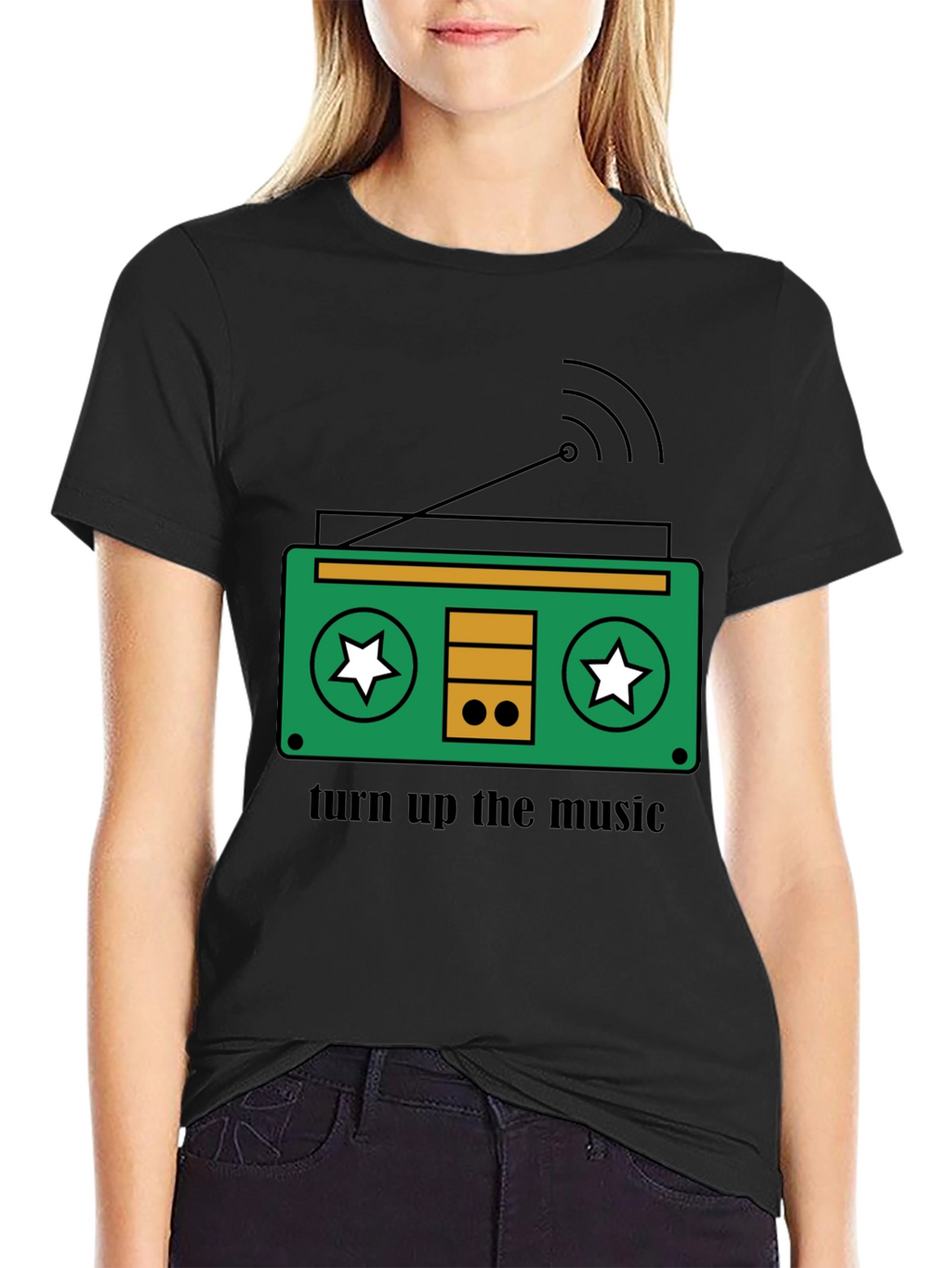 Retro Radio T-Shirt - Turn Up The Music!