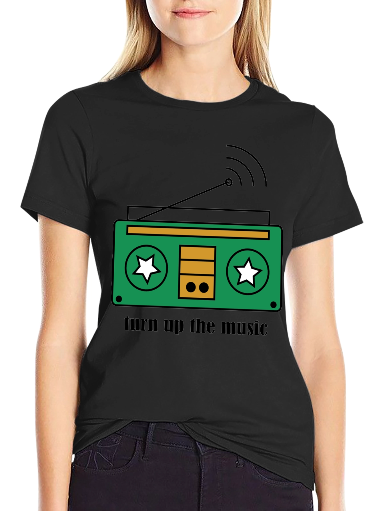 Retro Radio T-Shirt - Turn Up The Music!