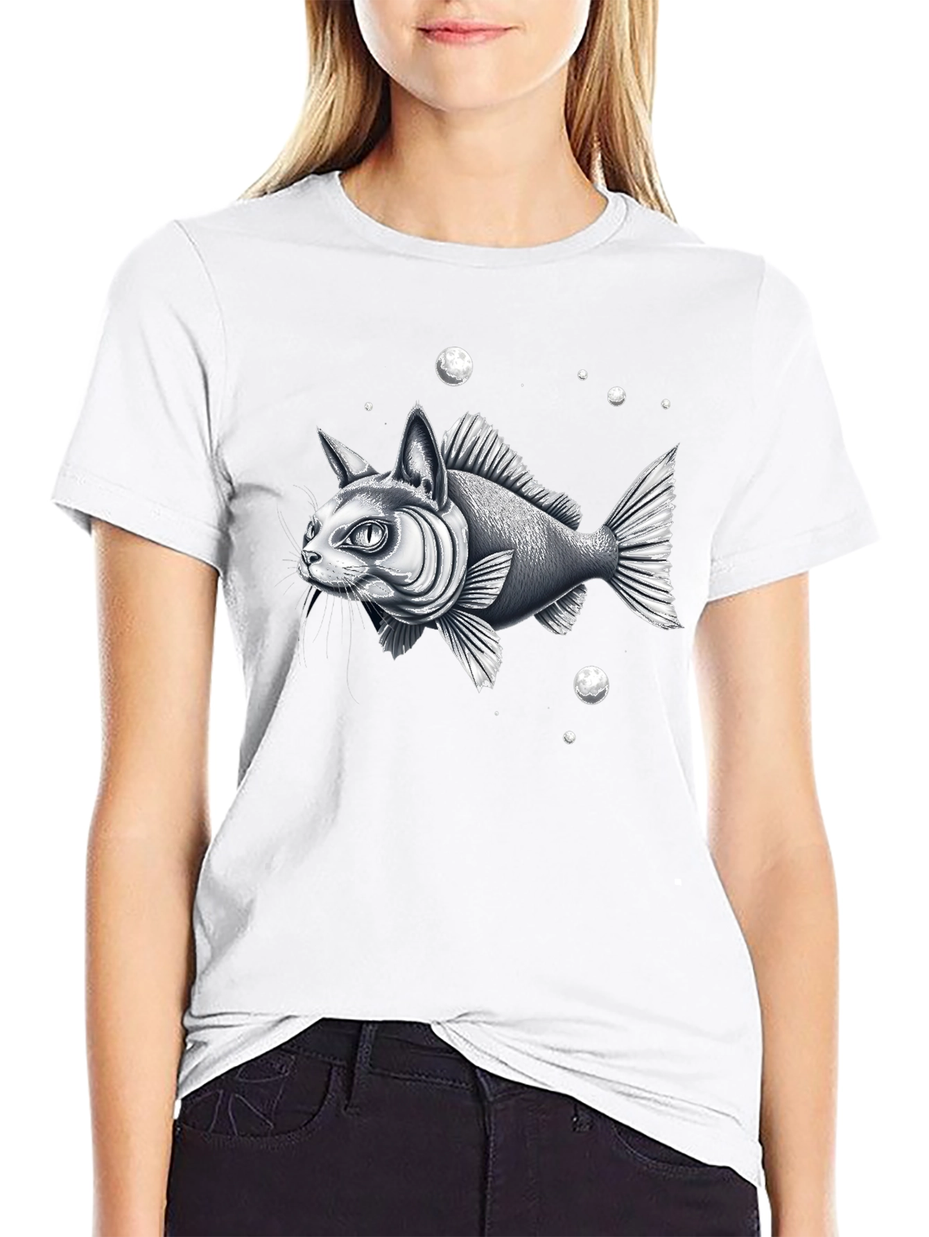 Catfish Graphic Tee - Unique Animal Hybrid Design