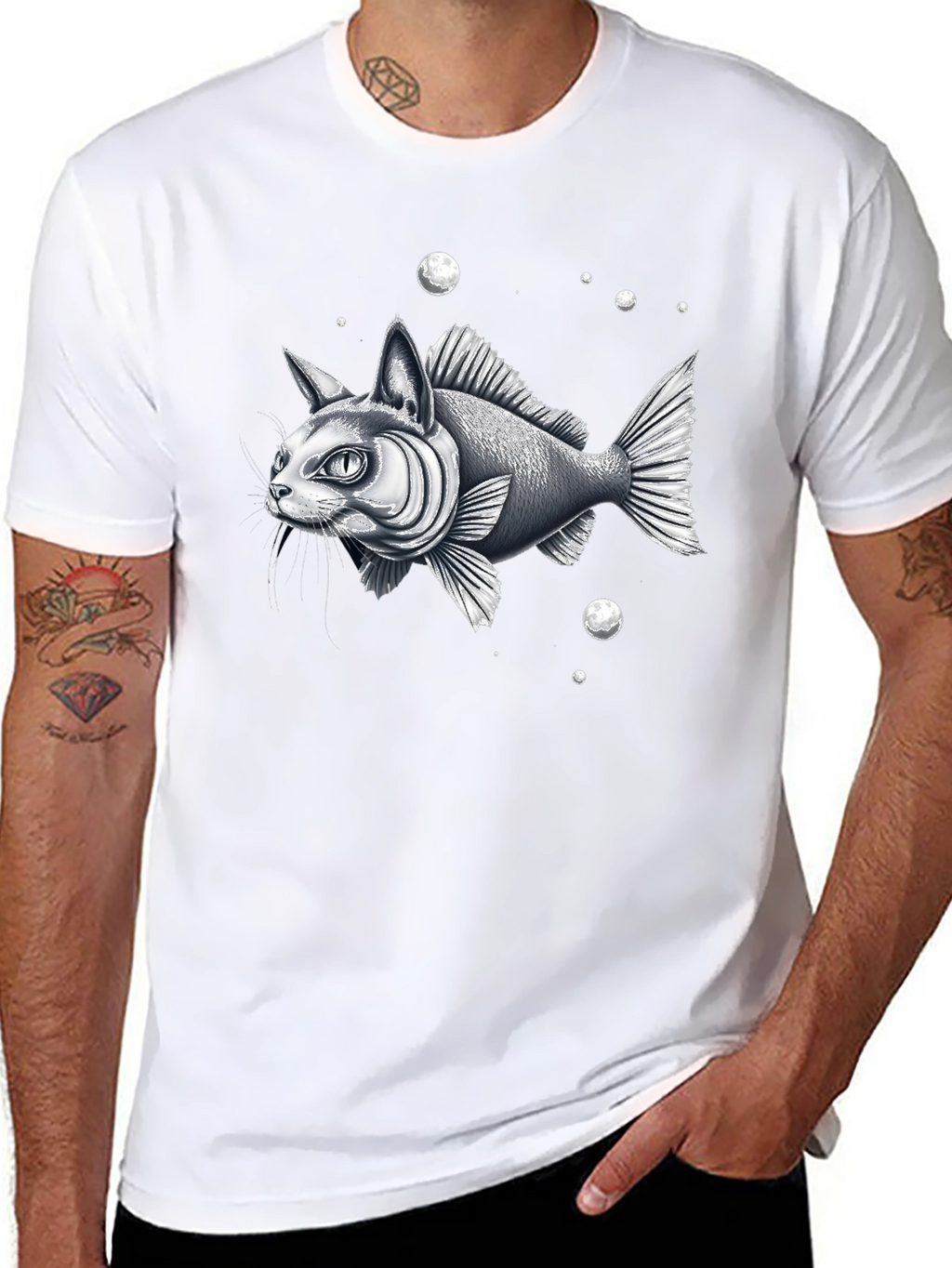 Catfish Graphic Tee - Unique Animal Hybrid Design