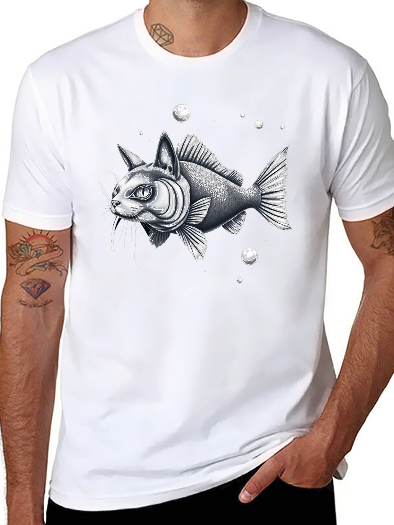 Catfish Graphic Tee - Unique Animal Hybrid Design