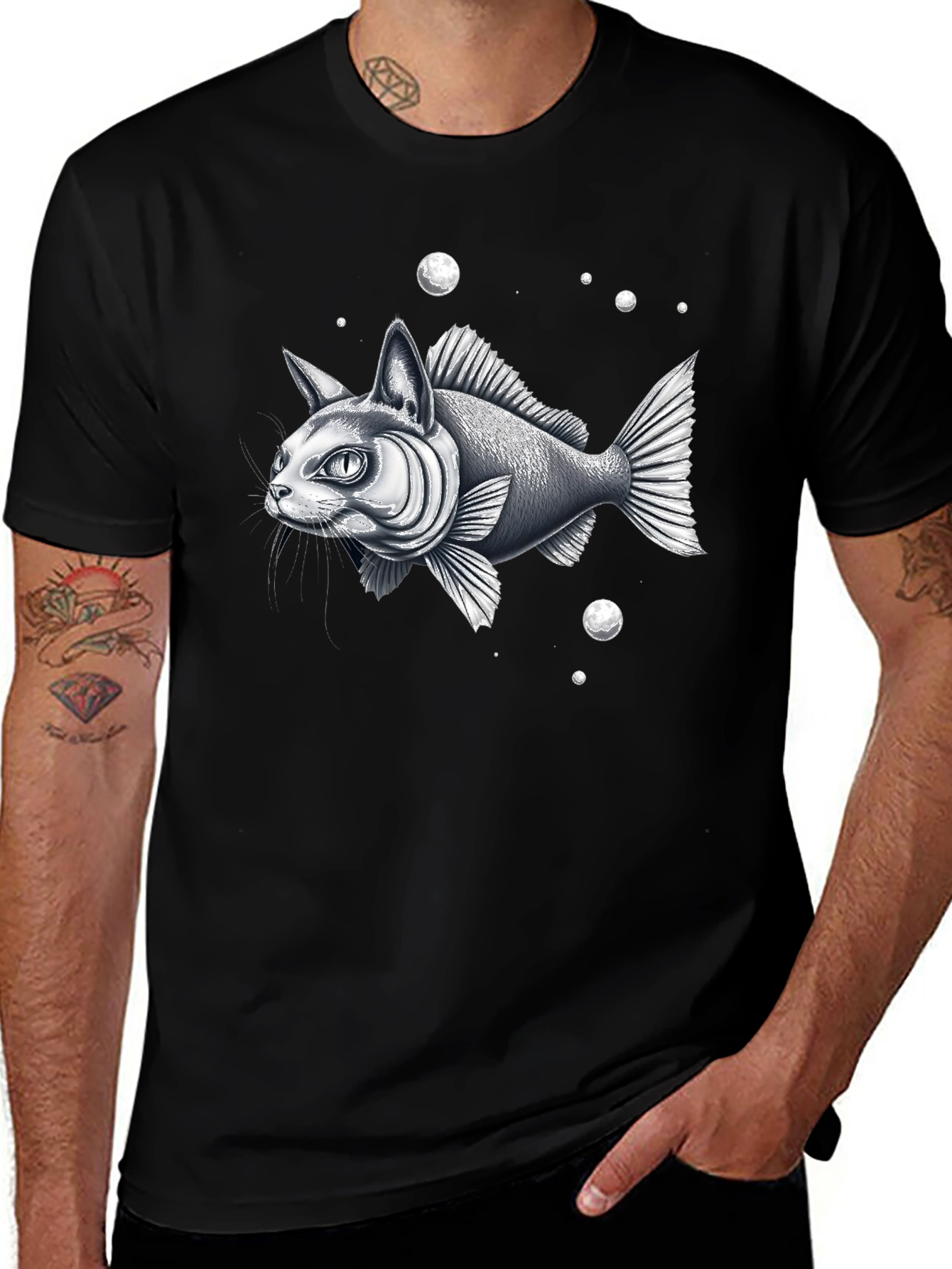 Catfish Graphic Tee - Unique Animal Hybrid Design