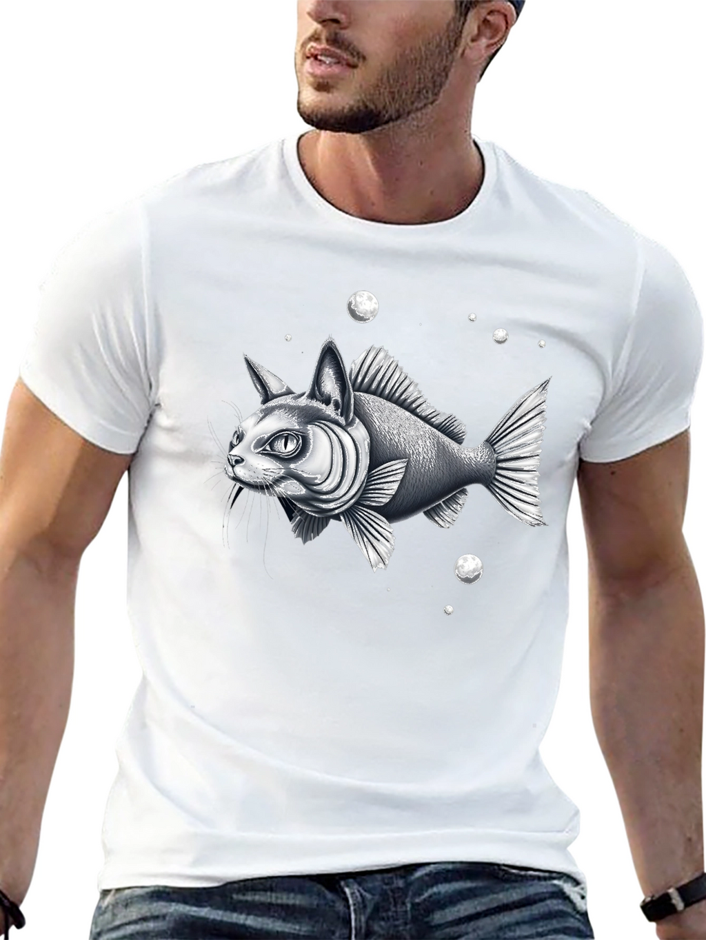 Catfish Graphic Tee - Unique Animal Hybrid Design