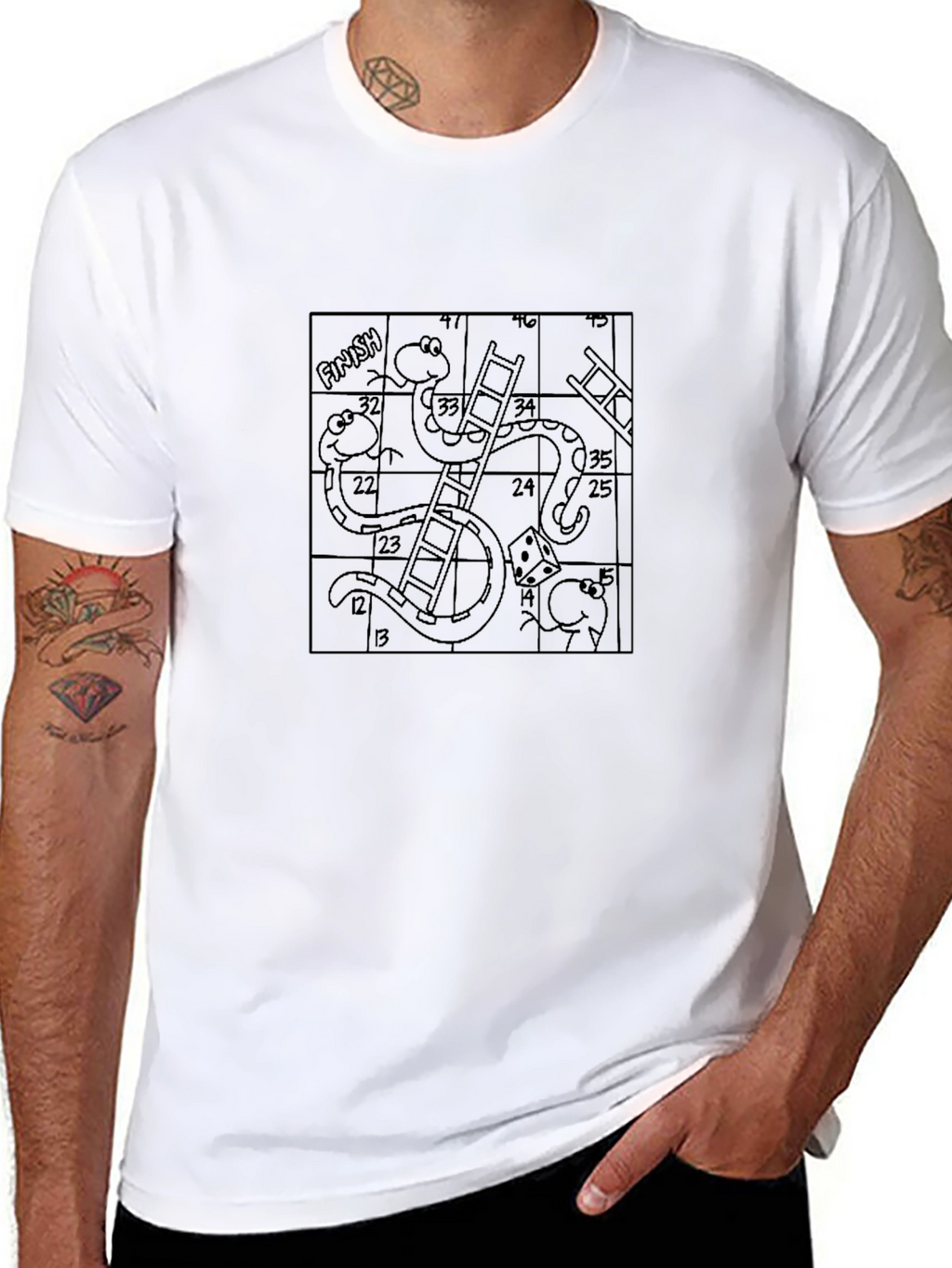 Snakes and Ladders Game Board T-Shirt