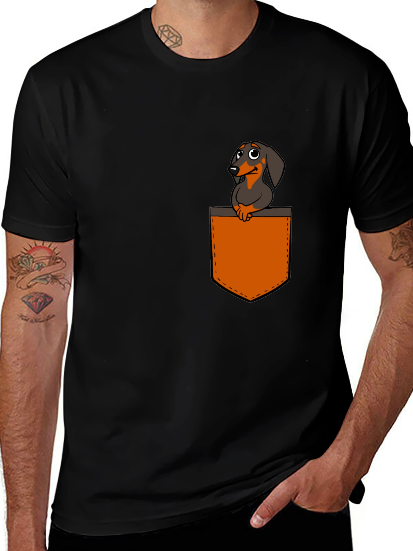 Dachshund Pocket T-Shirt - Cute Dog Tee