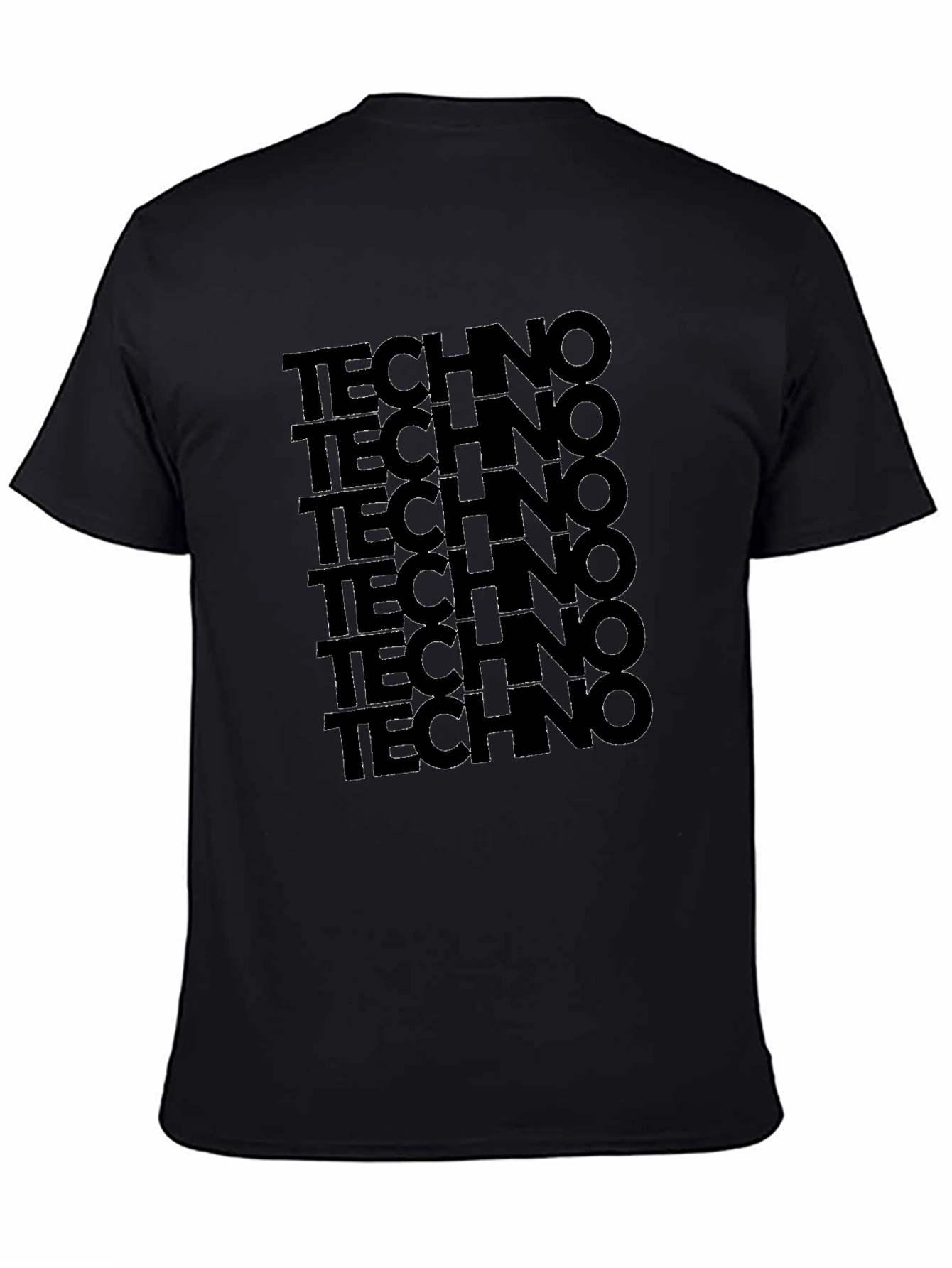 Techno T-Shirt: Bold Stacked Design