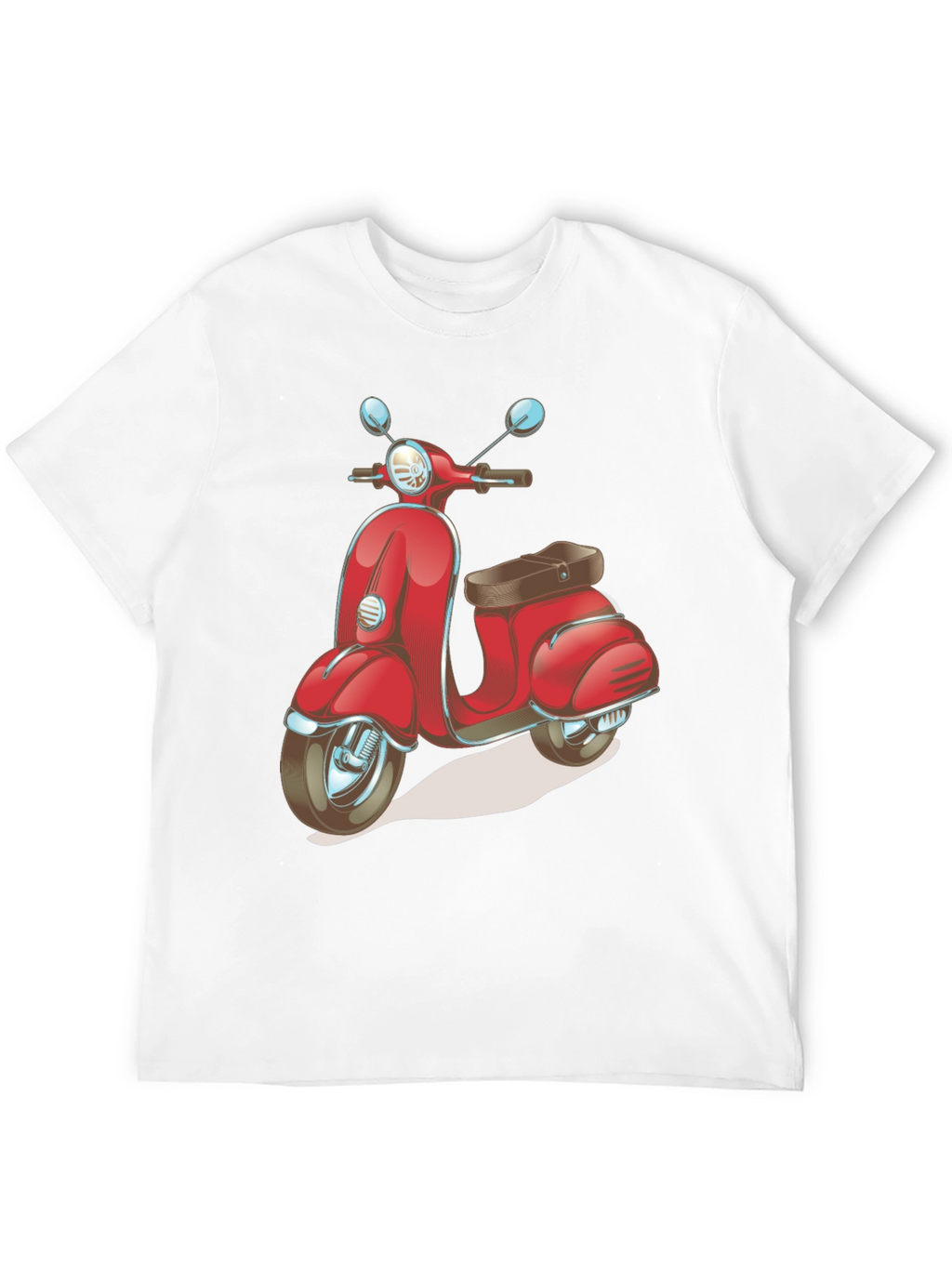 Retro Scooter Graphic Tee - Stylish Black Cotton T-Shirt