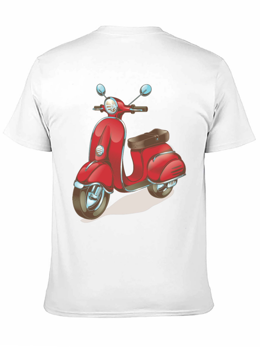 Retro Scooter Graphic Tee - Stylish Black Cotton T-Shirt