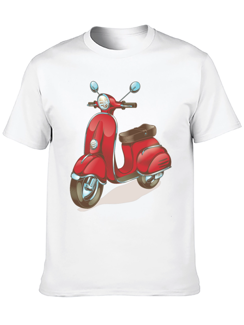 Retro Scooter Graphic Tee - Stylish Black Cotton T-Shirt