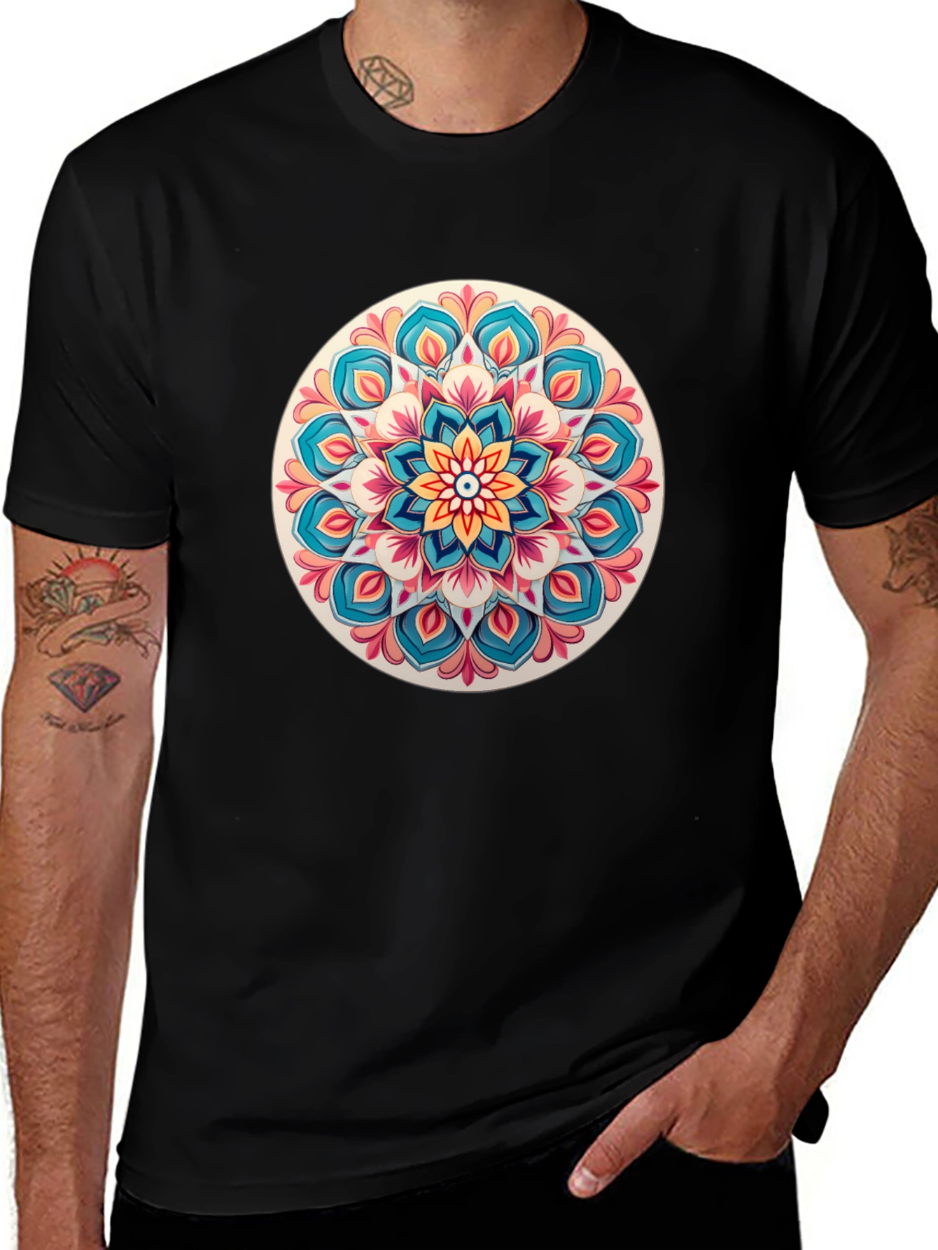 Mandala Art Black T-Shirt