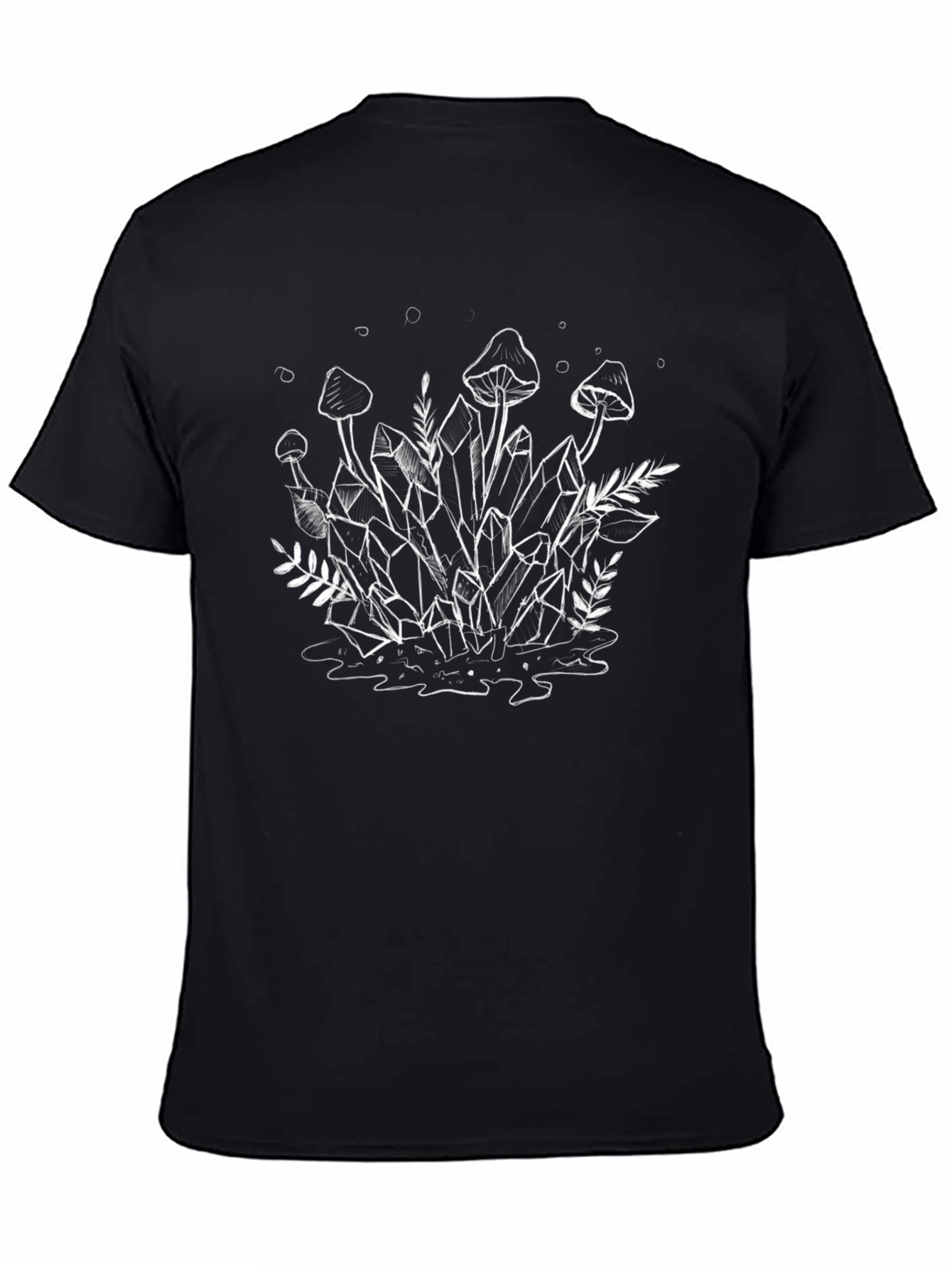 Mushroom Crystal Graphic Tee - Stylish Unisex T-Shirt