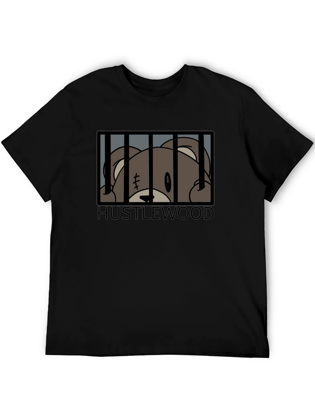 Hustlewood Bear Behind Bars Graphic Tee