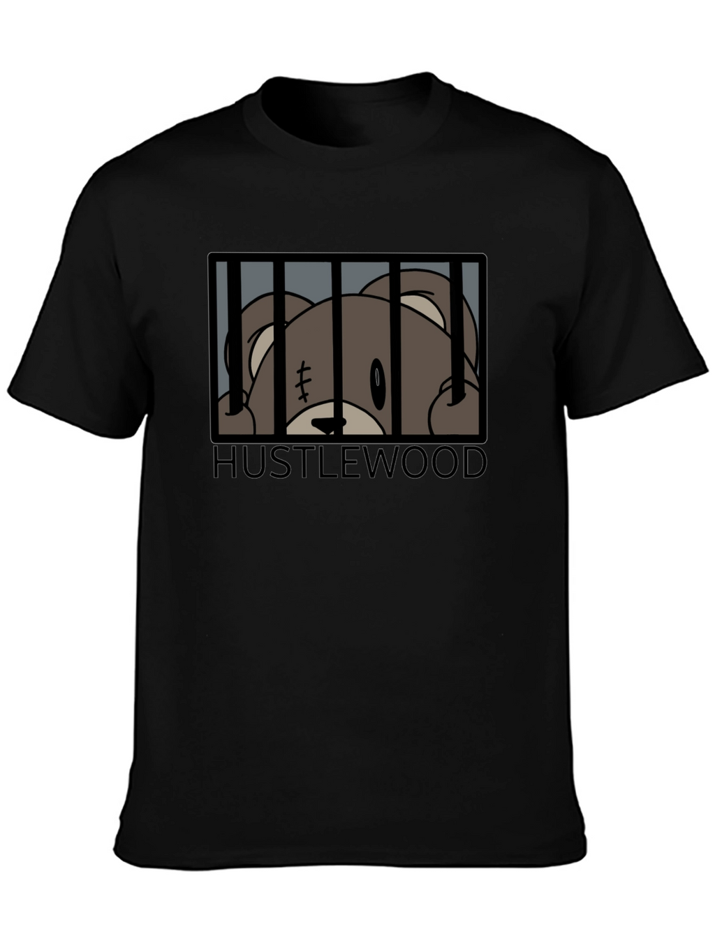 Hustlewood Bear Behind Bars Graphic Tee