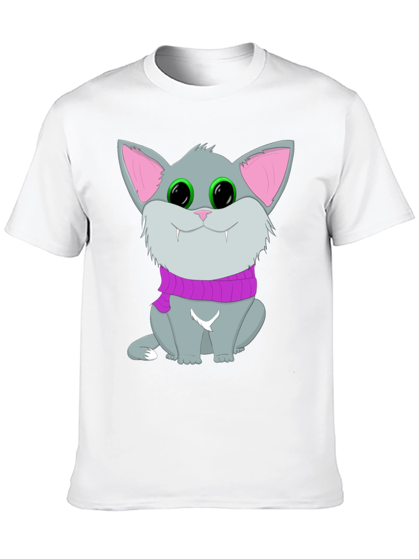 Cute Cat T-Shirt - Black Graphic Tee Animal Lover
