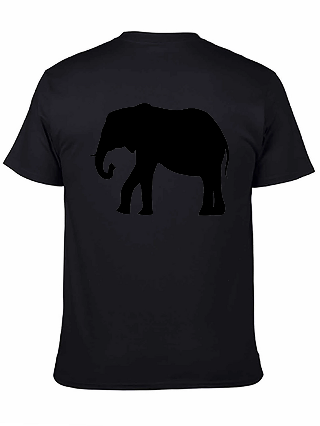 Elephant Silhouette Graphic Tee - Black Cotton T-Shirt